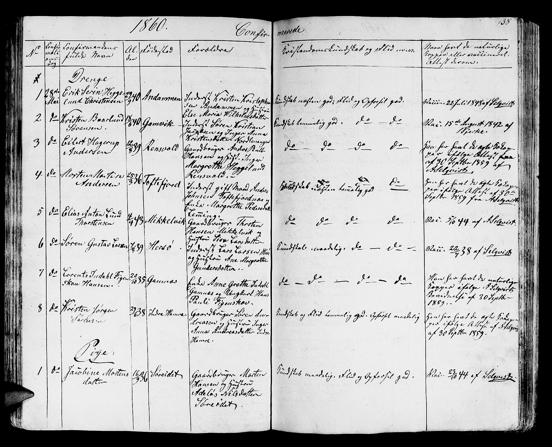 Karlsøy sokneprestembete, SATØ/S-1299/H/Ha/Hab/L0002klokker: Parish register (copy) no. 2, 1843-1861, p. 138