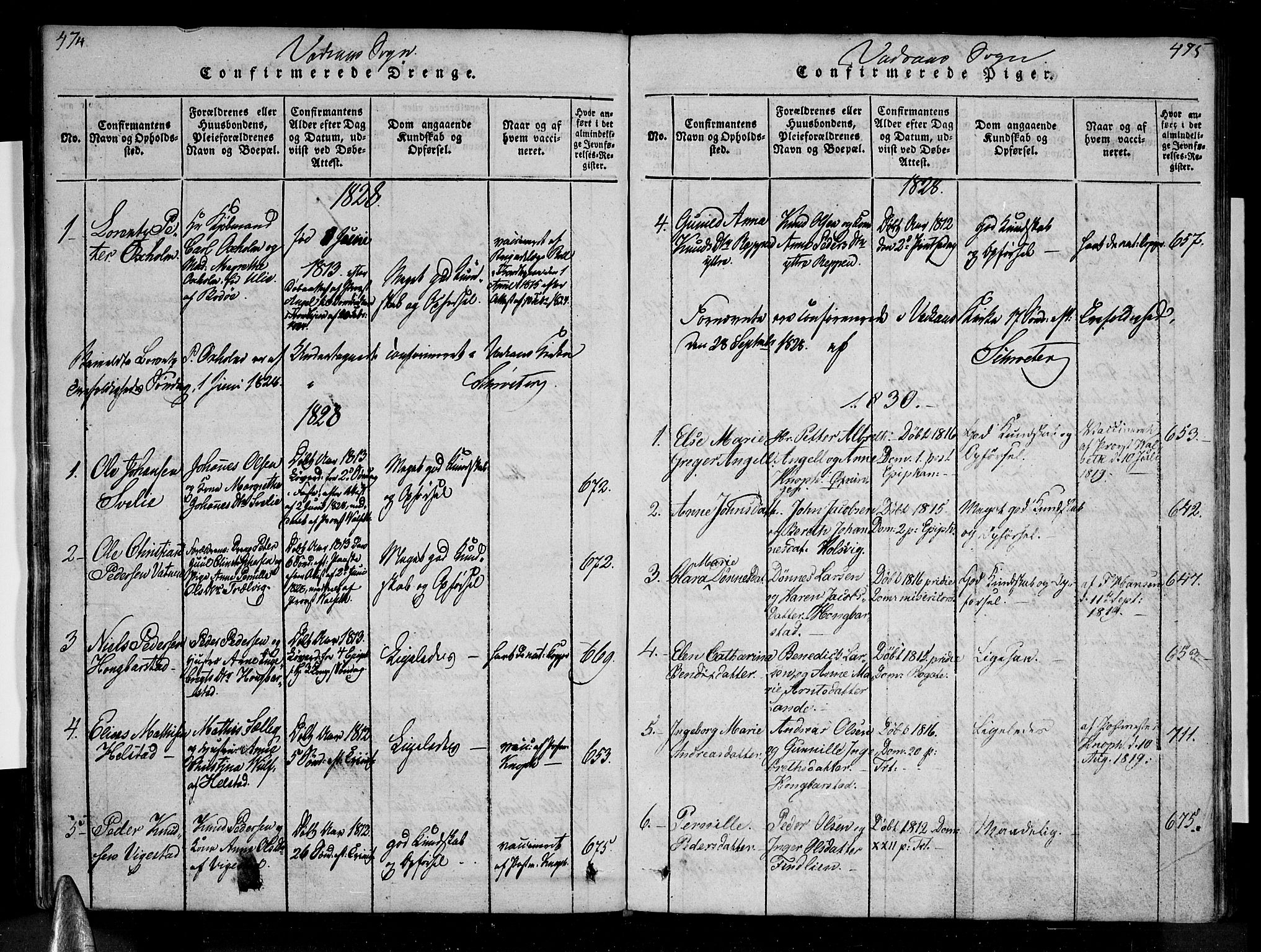 Ministerialprotokoller, klokkerbøker og fødselsregistre - Nordland, AV/SAT-A-1459/810/L0142: Parish register (official) no. 810A06 /1, 1819-1841, p. 474-475