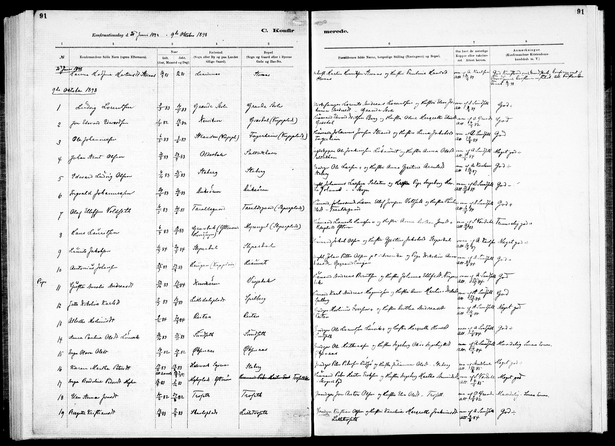 Ministerialprotokoller, klokkerbøker og fødselsregistre - Nord-Trøndelag, SAT/A-1458/733/L0325: Parish register (official) no. 733A04, 1884-1908, p. 91