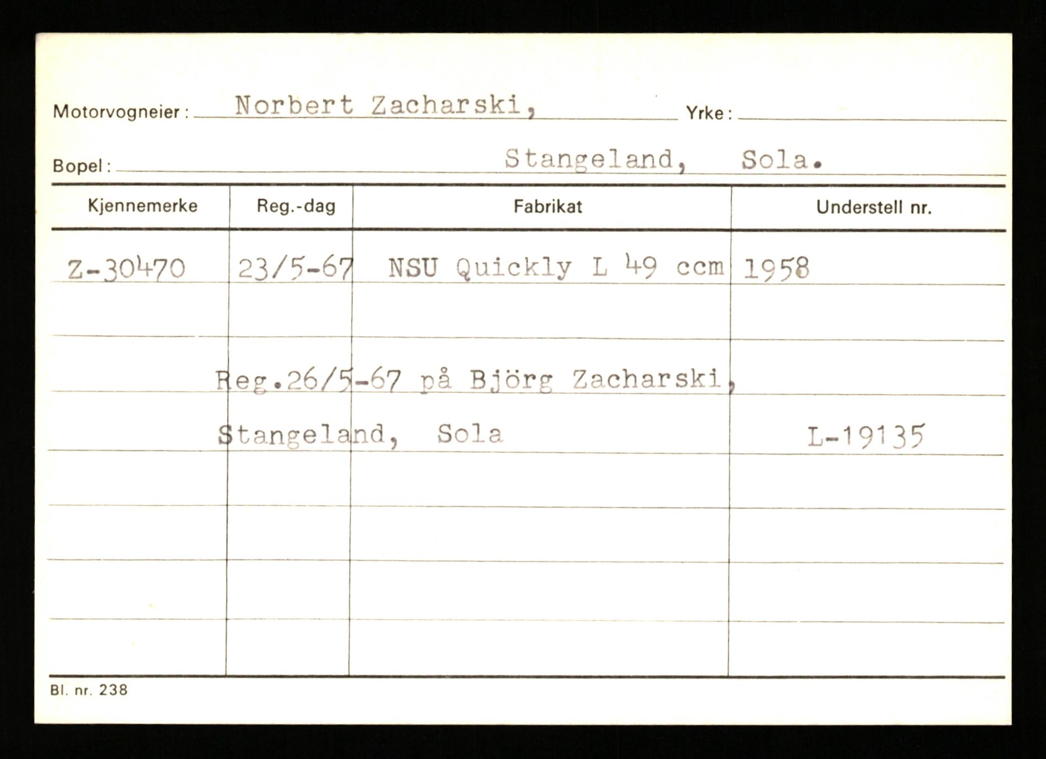 Stavanger trafikkstasjon, AV/SAST-A-101942/0/G/L0005: Registreringsnummer: 23000 - 34245, 1930-1971, p. 2307