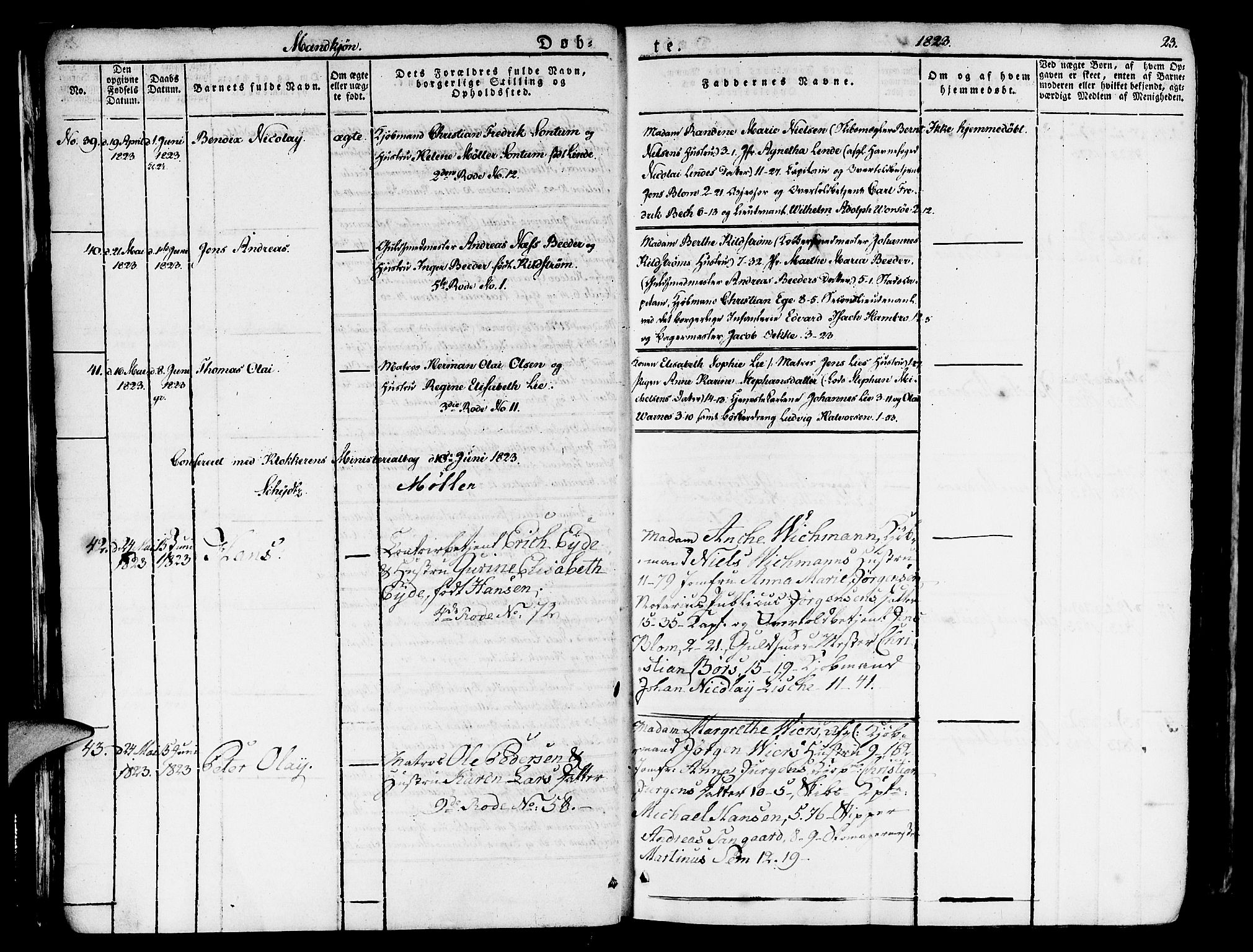 Nykirken Sokneprestembete, SAB/A-77101/H/Haa/L0012: Parish register (official) no. A 12, 1821-1844, p. 23