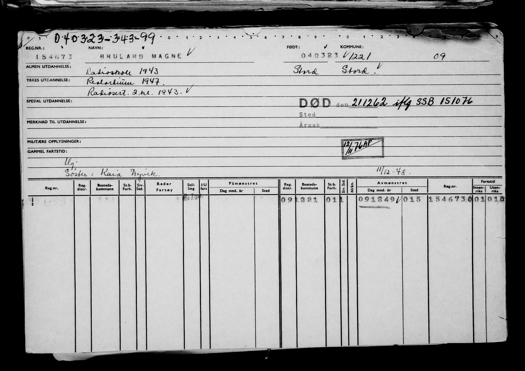 Direktoratet for sjømenn, AV/RA-S-3545/G/Gb/L0216: Hovedkort, 1923, p. 105