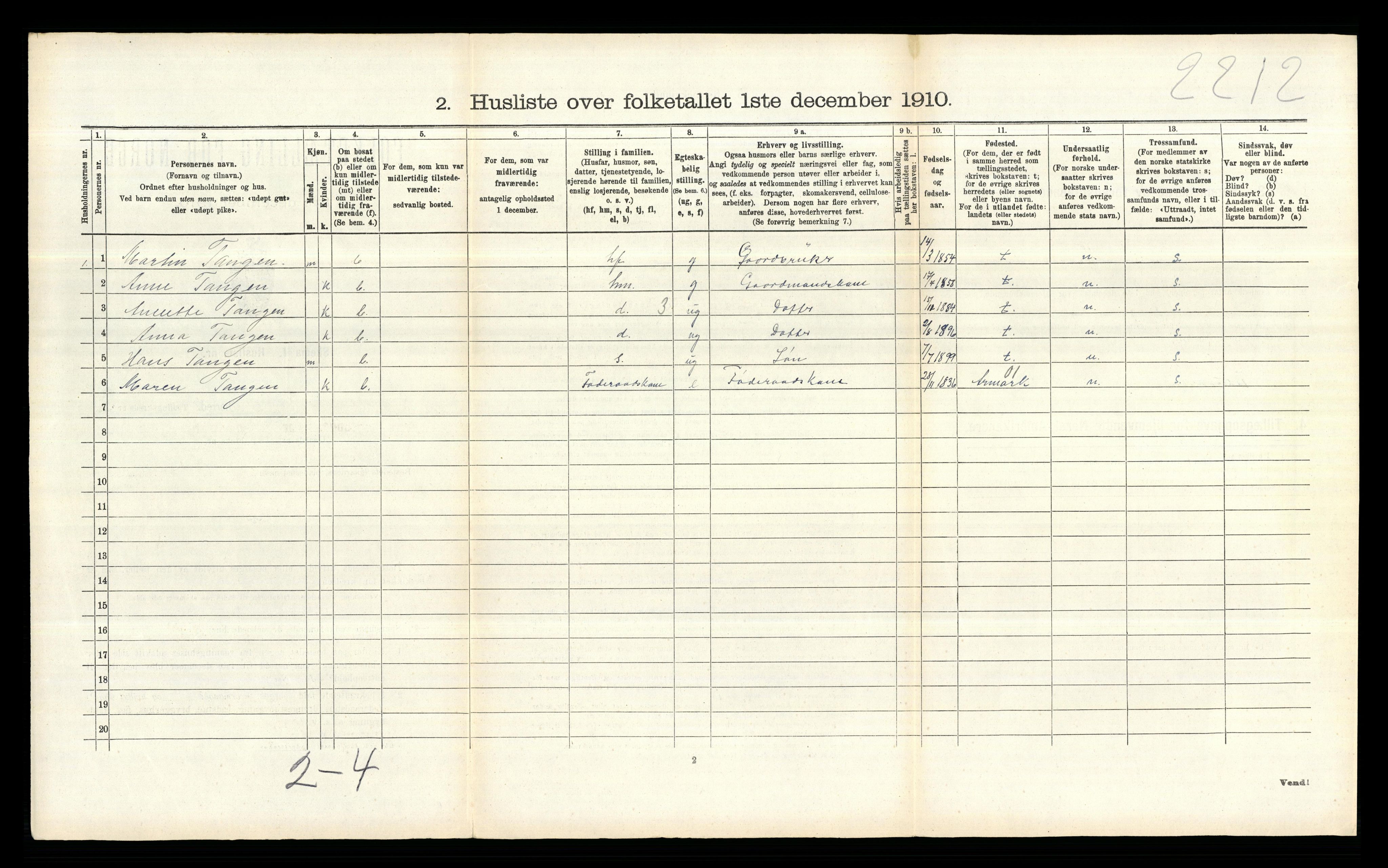 RA, 1910 census for Rakkestad, 1910, p. 1490