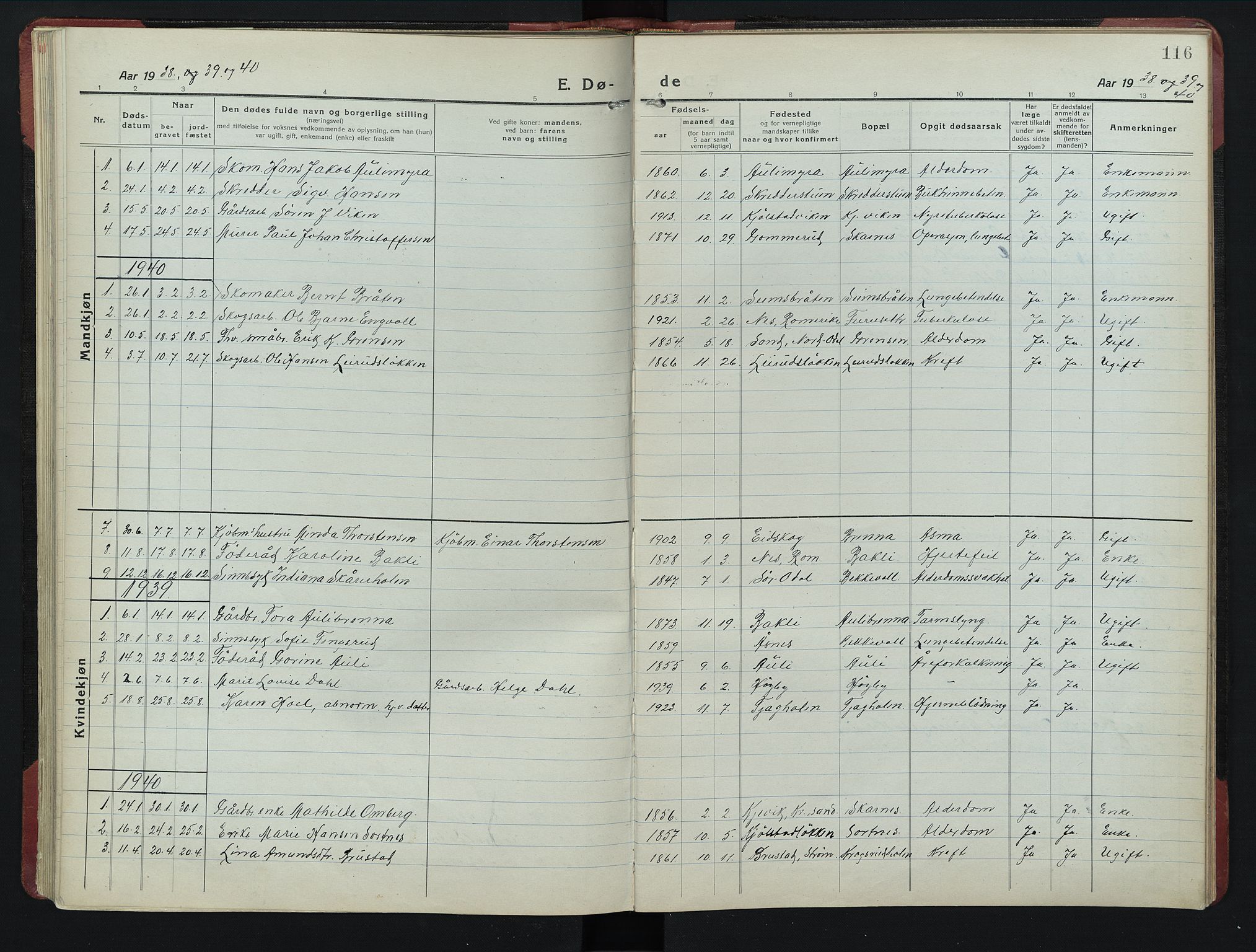 Sør-Odal prestekontor, SAH/PREST-030/H/Ha/Hab/L0010: Parish register (copy) no. 10, 1920-1953, p. 116