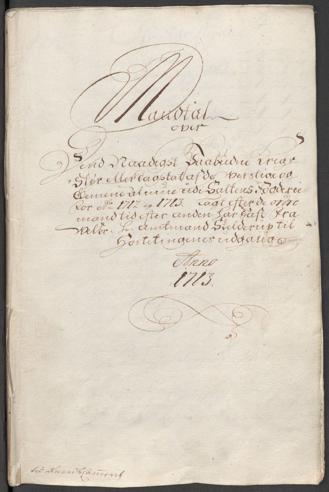 Rentekammeret inntil 1814, Reviderte regnskaper, Fogderegnskap, AV/RA-EA-4092/R66/L4583: Fogderegnskap Salten, 1713, p. 127