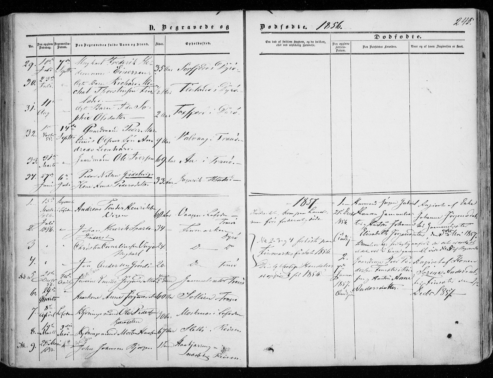 Tranøy sokneprestkontor, SATØ/S-1313/I/Ia/Iaa/L0007kirke: Parish register (official) no. 7, 1856-1866, p. 245