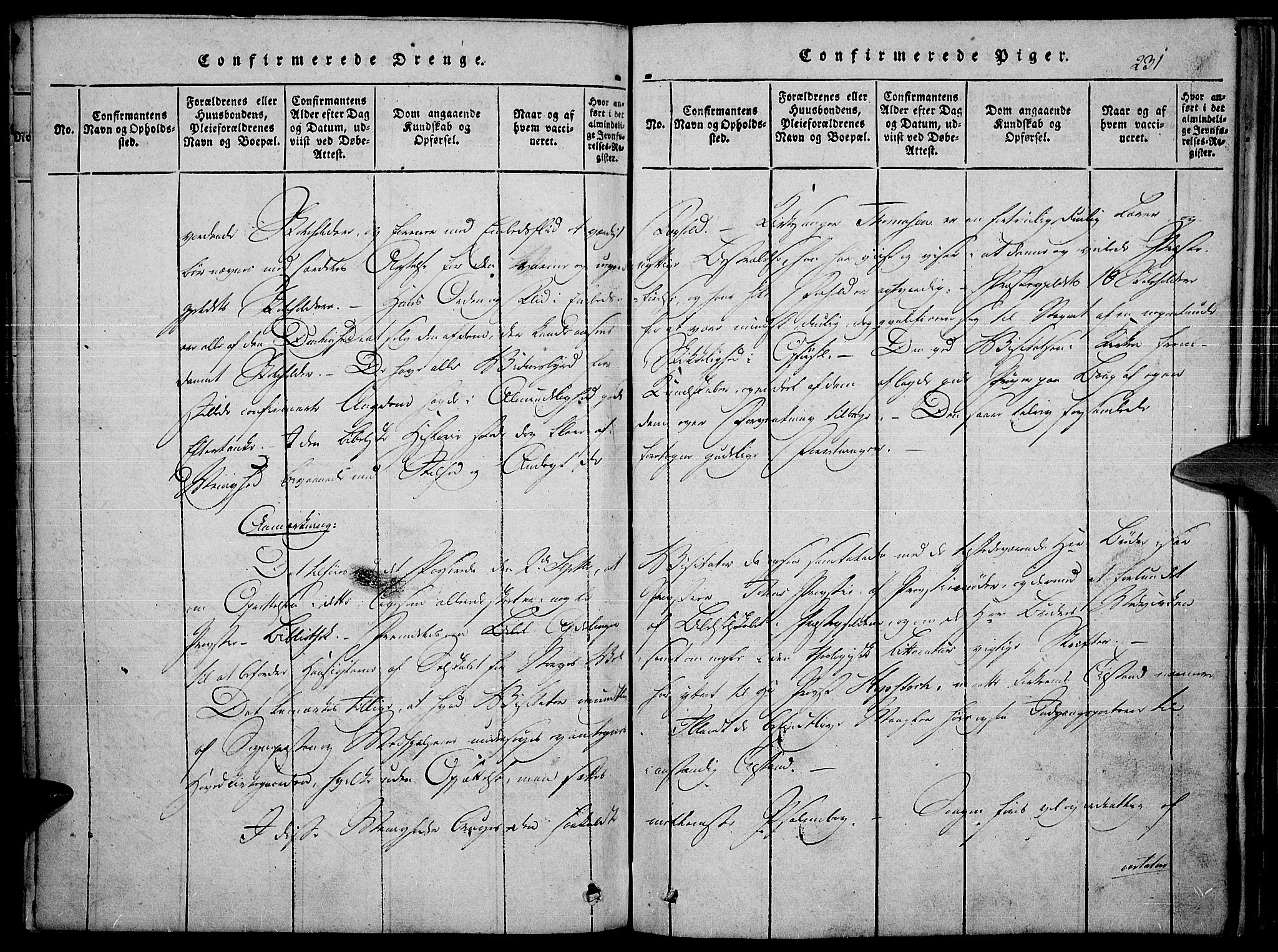 Toten prestekontor, SAH/PREST-102/H/Ha/Haa/L0010: Parish register (official) no. 10, 1820-1828, p. 231