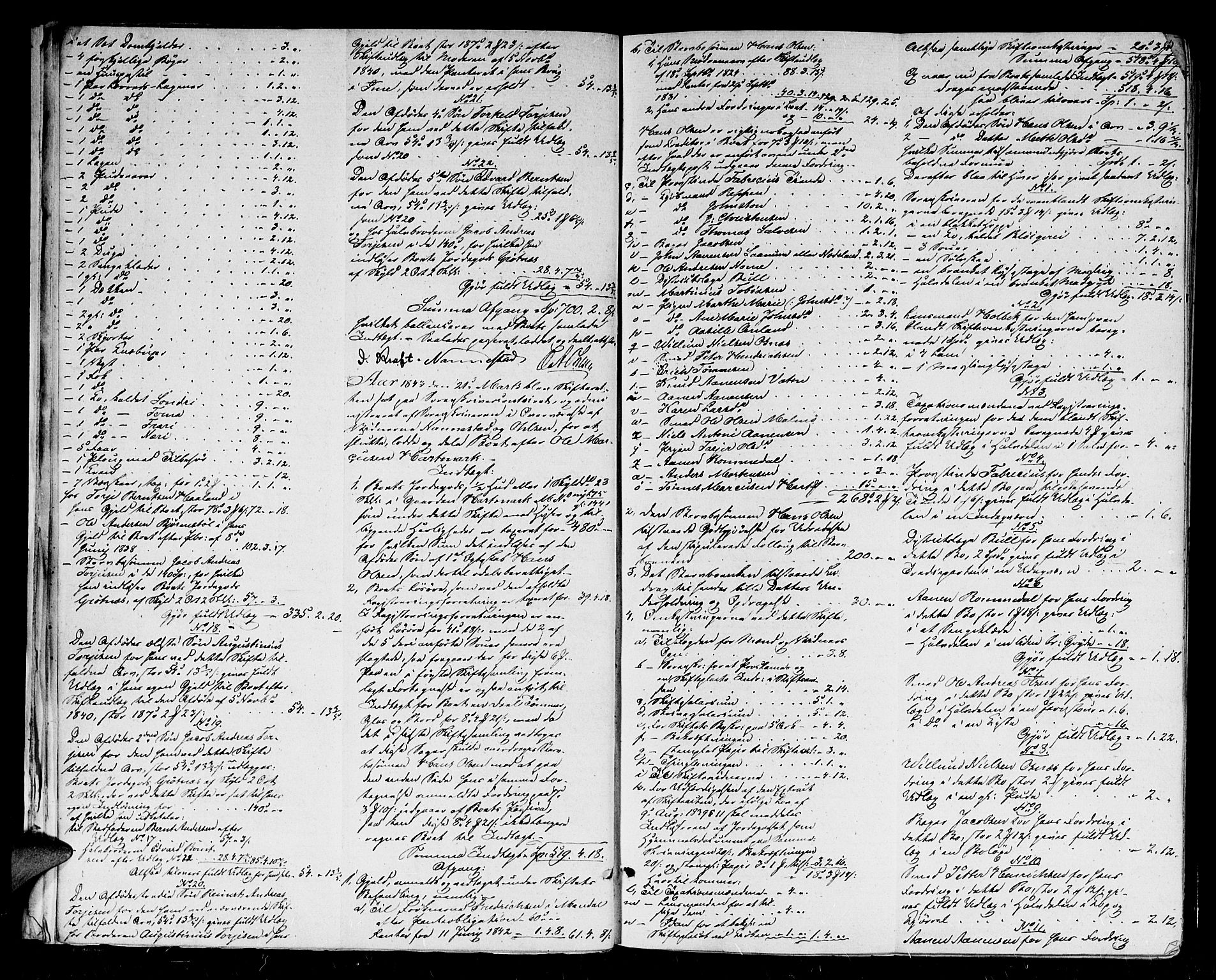 Mandal sorenskriveri, SAK/1221-0005/001/H/Hc/L0093: Skifteutlodningsprotokoll nr 2 med register, 1843-1852, p. 3b-4a