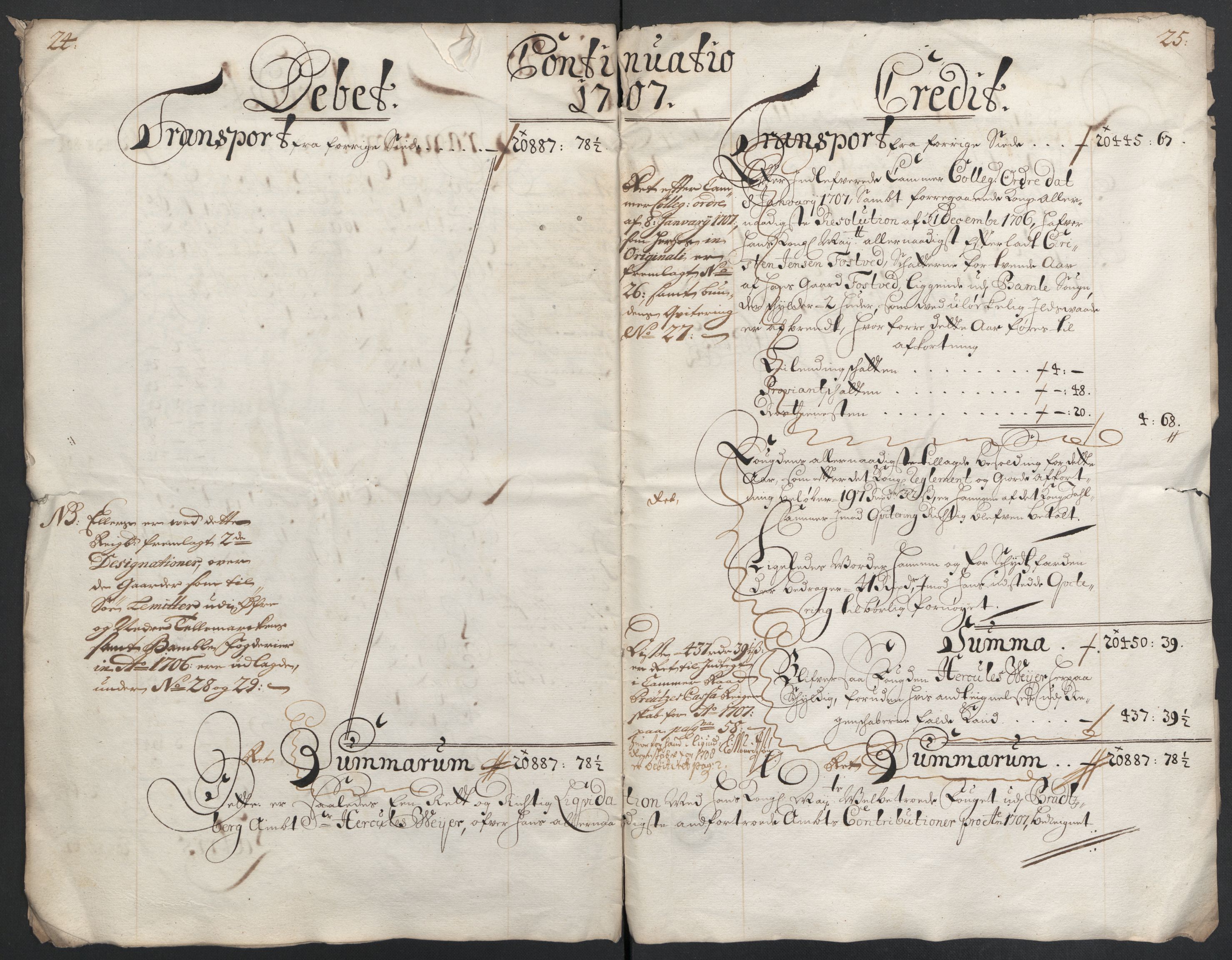 Rentekammeret inntil 1814, Reviderte regnskaper, Fogderegnskap, AV/RA-EA-4092/R36/L2116: Fogderegnskap Øvre og Nedre Telemark og Bamble, 1706-1707, p. 180