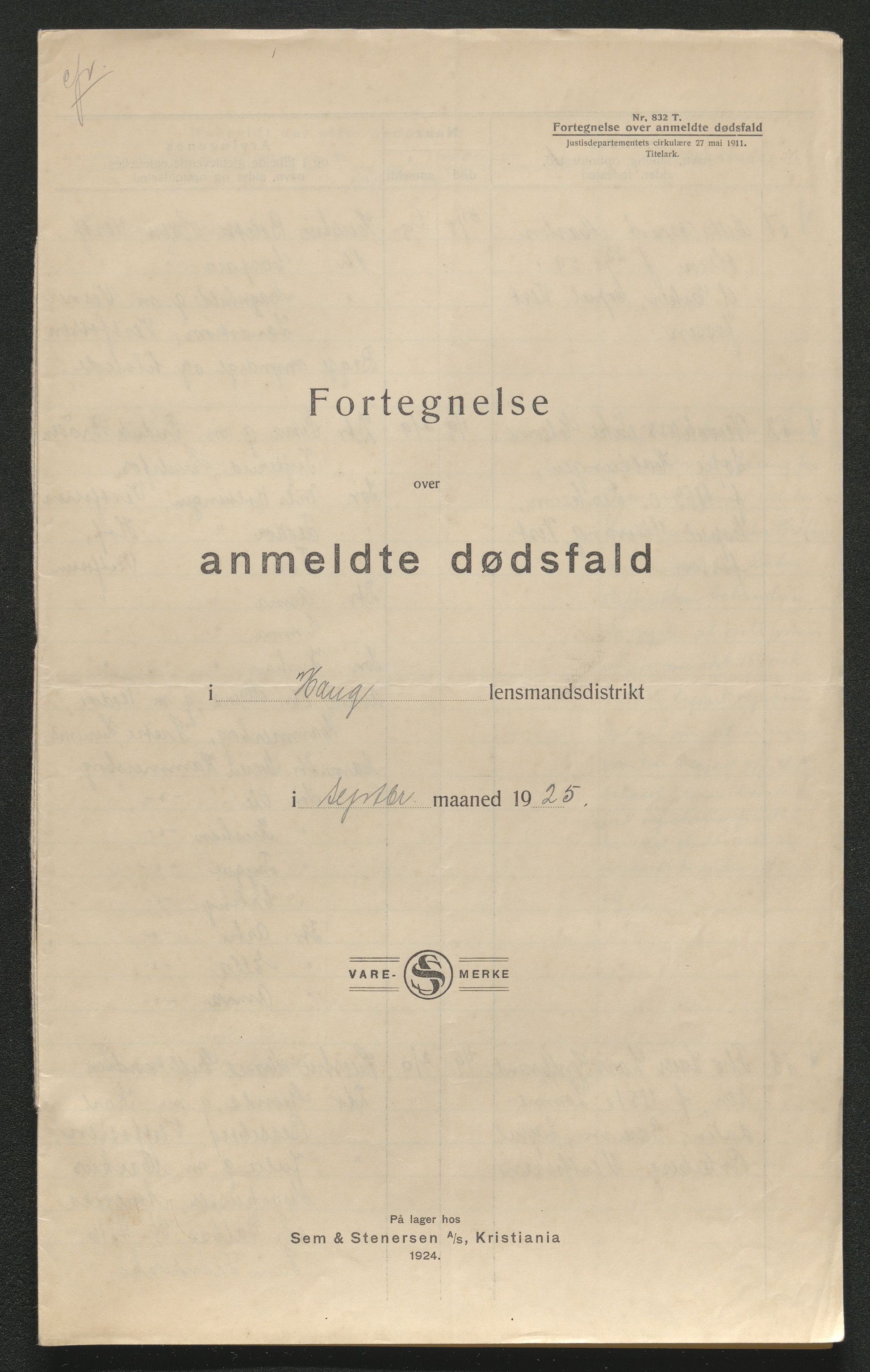 Eiker, Modum og Sigdal sorenskriveri, AV/SAKO-A-123/H/Ha/Hab/L0043: Dødsfallsmeldinger, 1925, p. 444