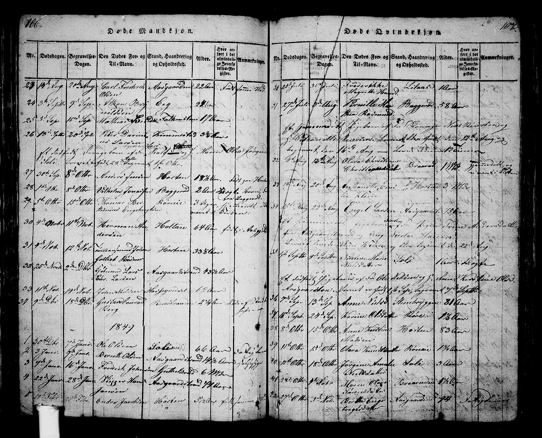 Borre kirkebøker, SAKO/A-338/G/Ga/L0001: Parish register (copy) no. I 1, 1815-1851, p. 106-107