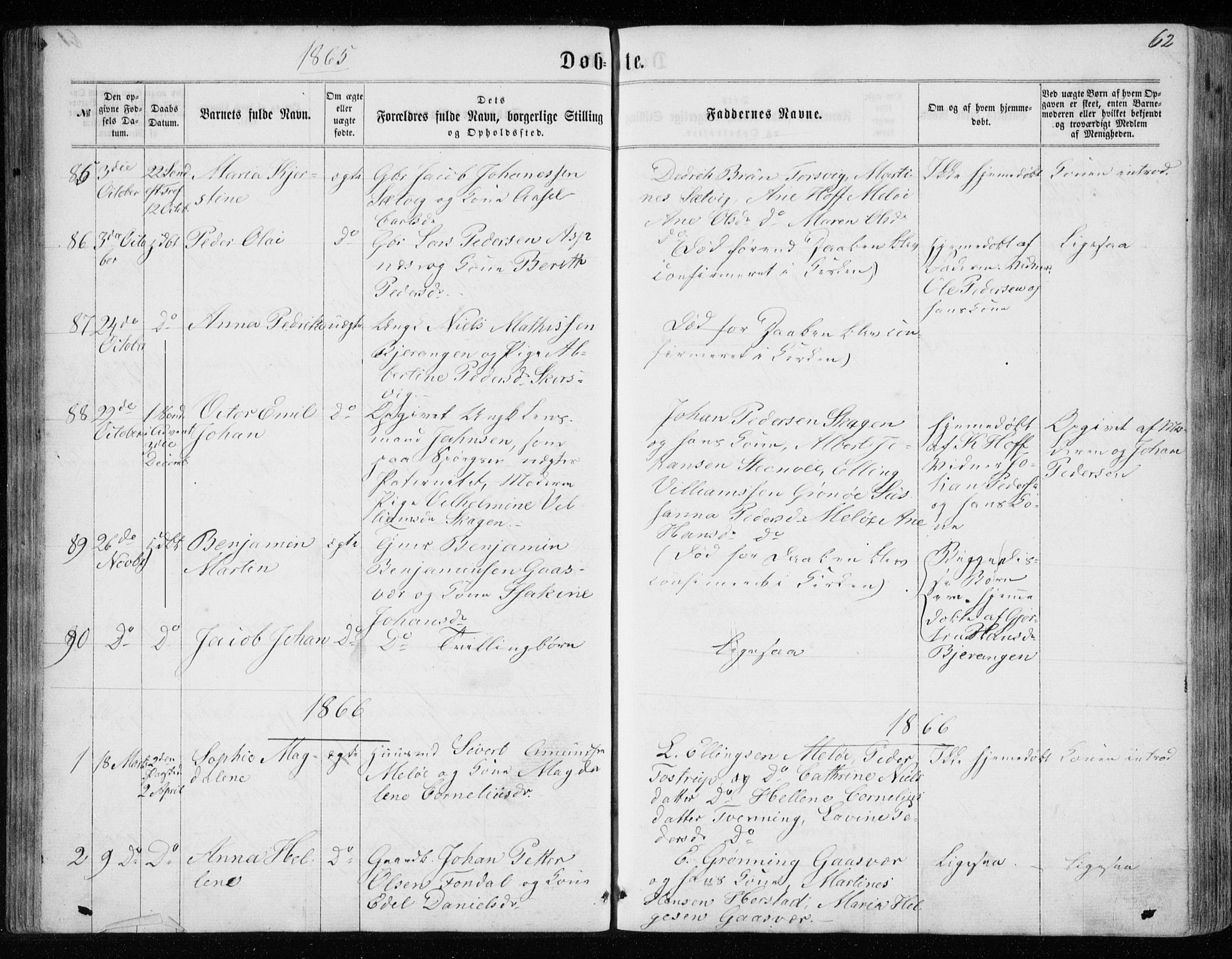 Ministerialprotokoller, klokkerbøker og fødselsregistre - Nordland, SAT/A-1459/843/L0634: Parish register (copy) no. 843C03, 1860-1884, p. 62