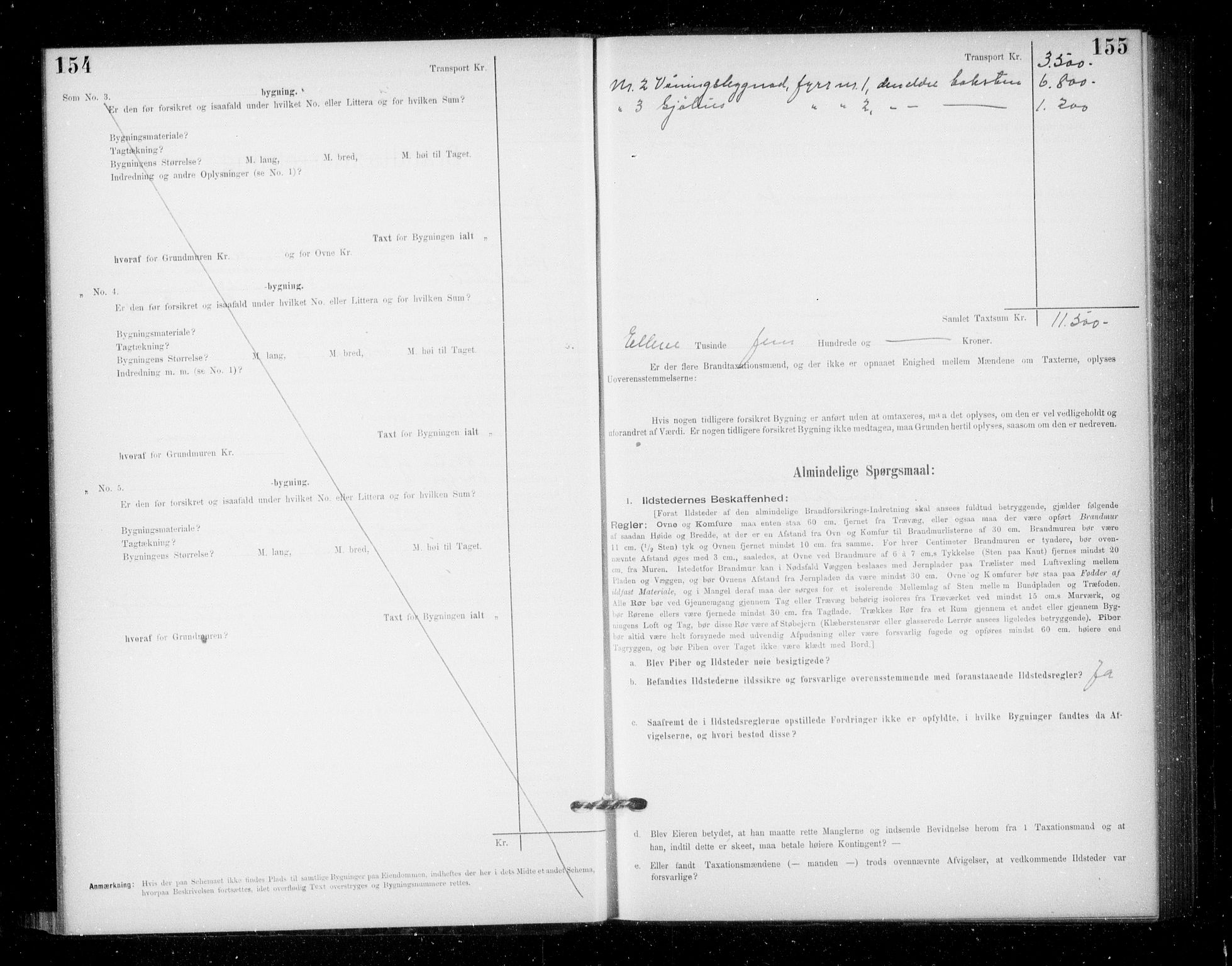 Lensmannen i Jondal, AV/SAB-A-33101/0012/L0005: Branntakstprotokoll, skjematakst, 1894-1951, p. 154-155