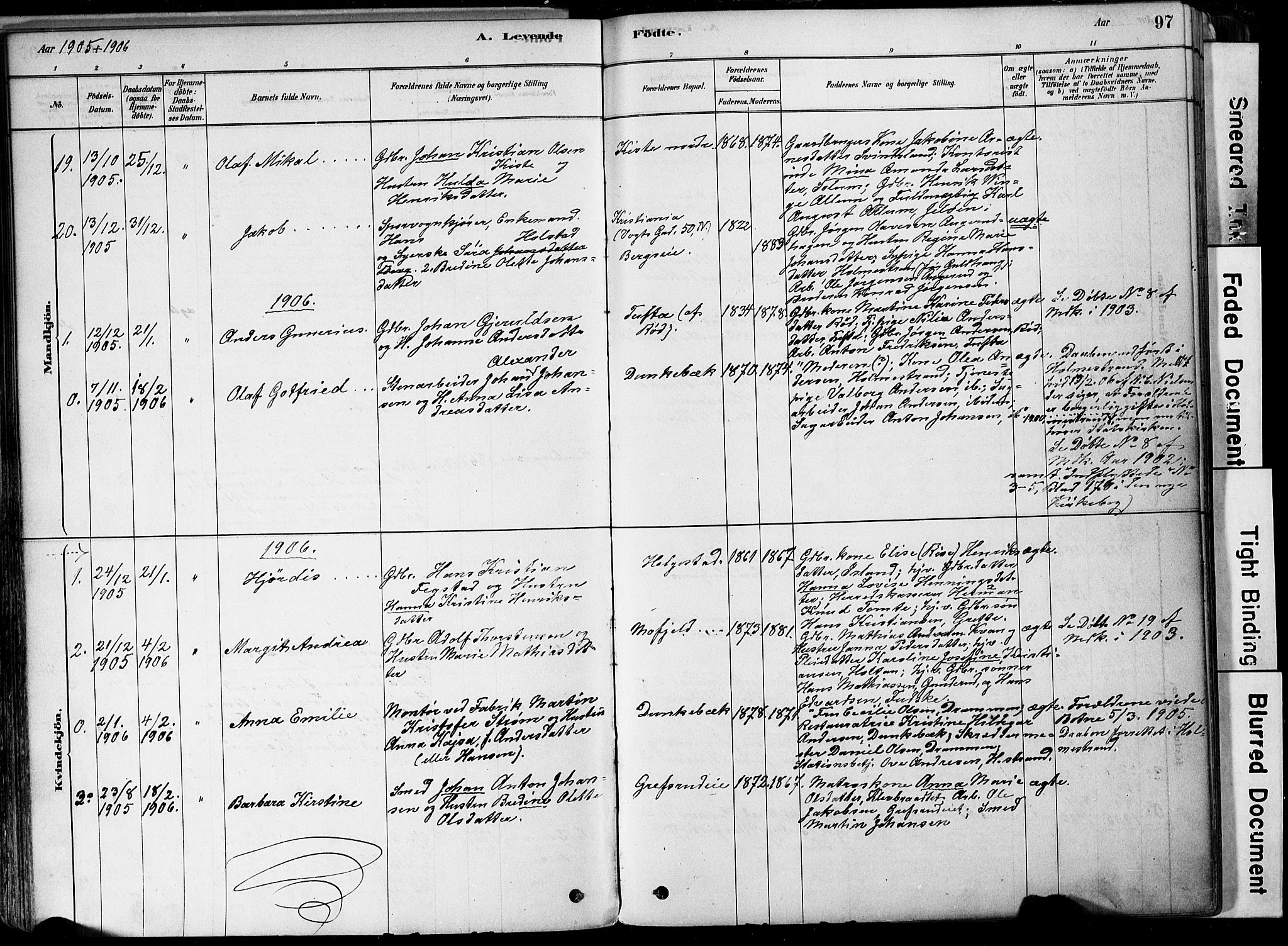 Botne kirkebøker, AV/SAKO-A-340/F/Fa/L0007: Parish register (official) no. I 7, 1878-1910, p. 97