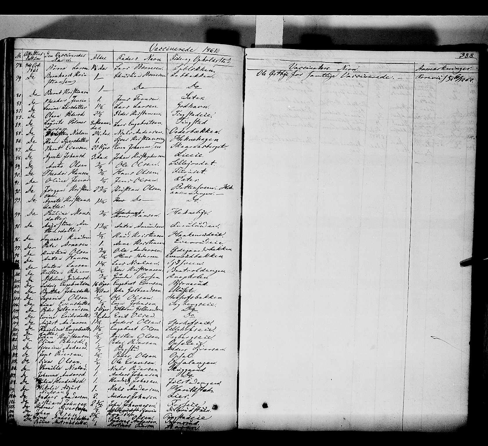 Romedal prestekontor, SAH/PREST-004/K/L0004: Parish register (official) no. 4, 1847-1861, p. 388