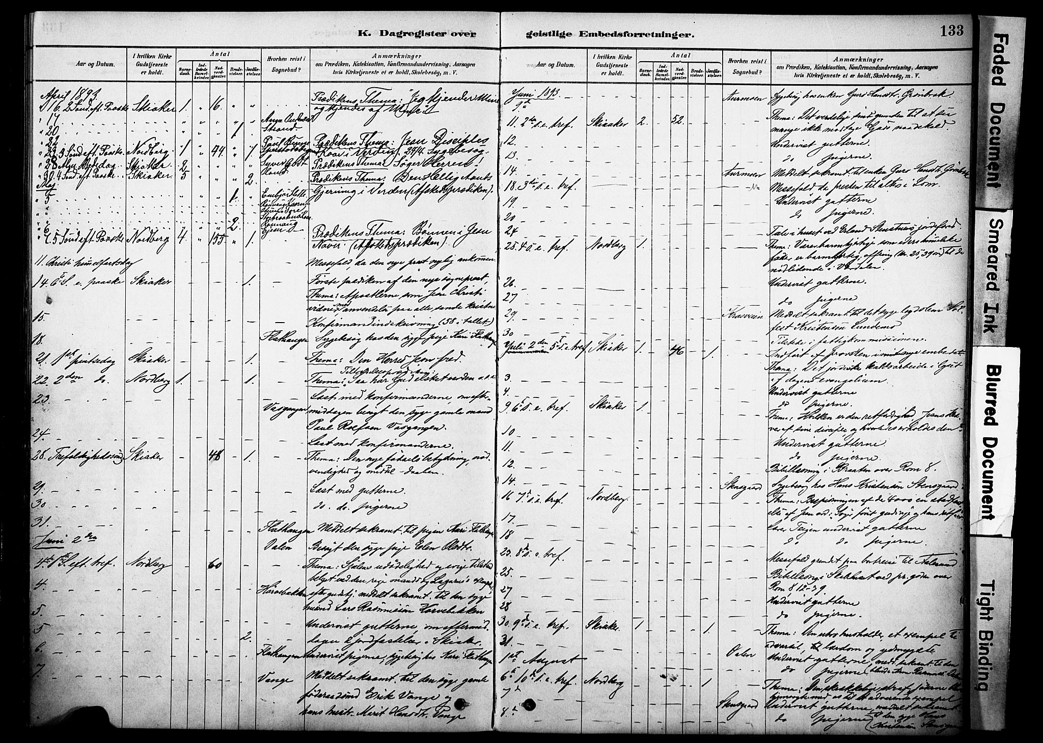 Skjåk prestekontor, SAH/PREST-072/H/Ha/Haa/L0002: Parish register (official) no. 2, 1878-1907, p. 133