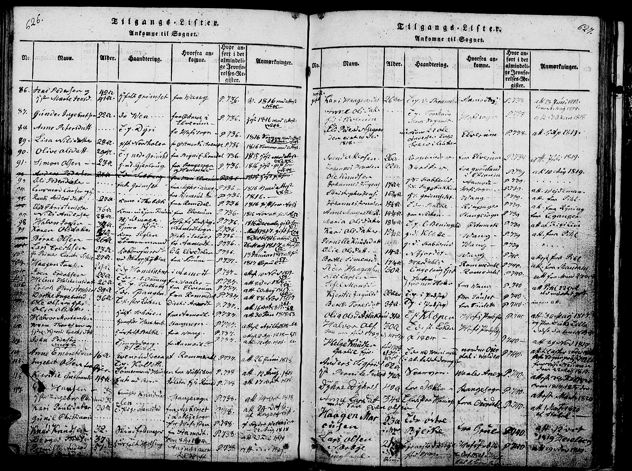 Løten prestekontor, AV/SAH-PREST-022/L/La/L0001: Parish register (copy) no. 1, 1812-1832, p. 626-627