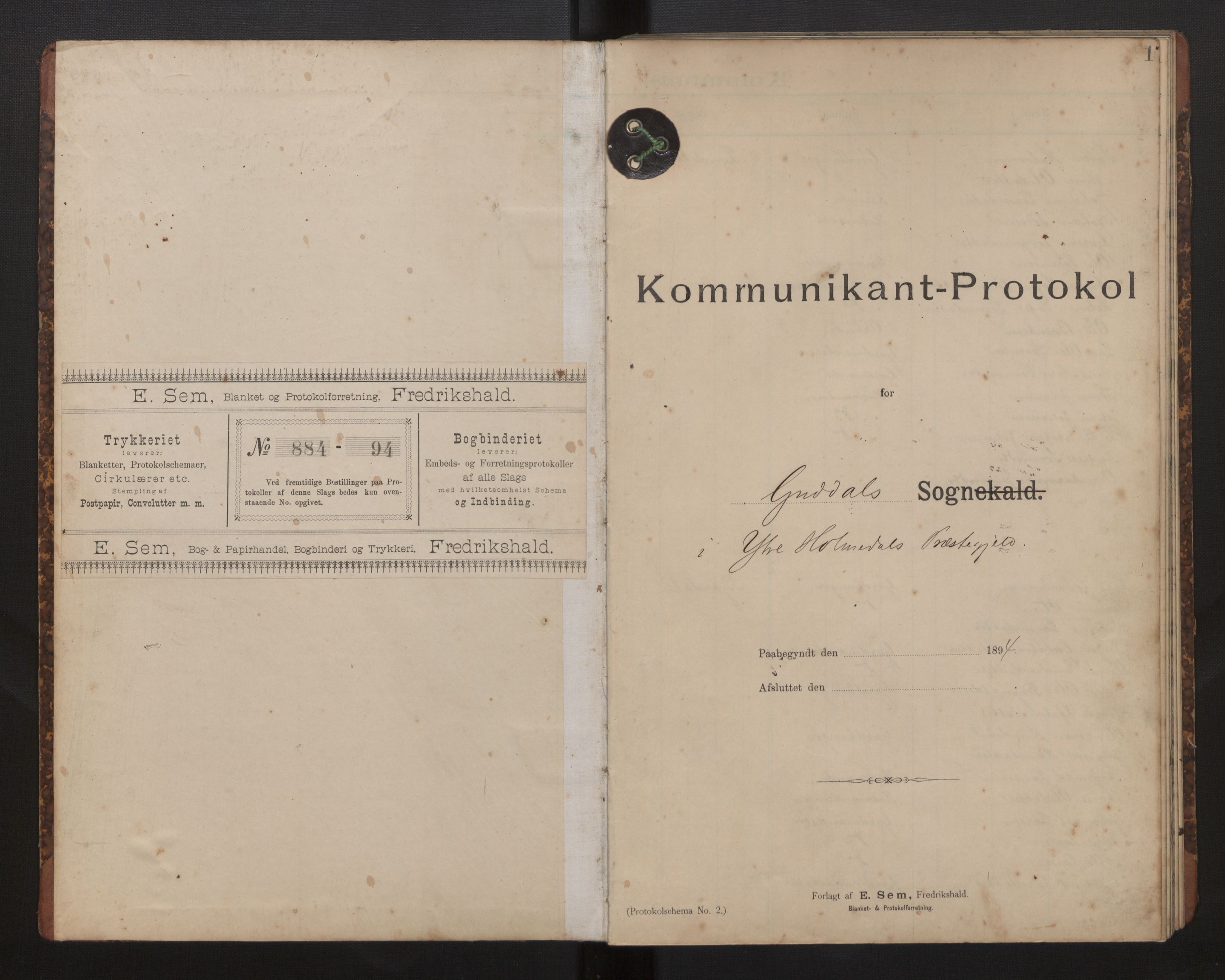 Fjaler sokneprestembete, AV/SAB-A-79801/H/Hb/L0009: Communicants register no. 9, 1894-1928