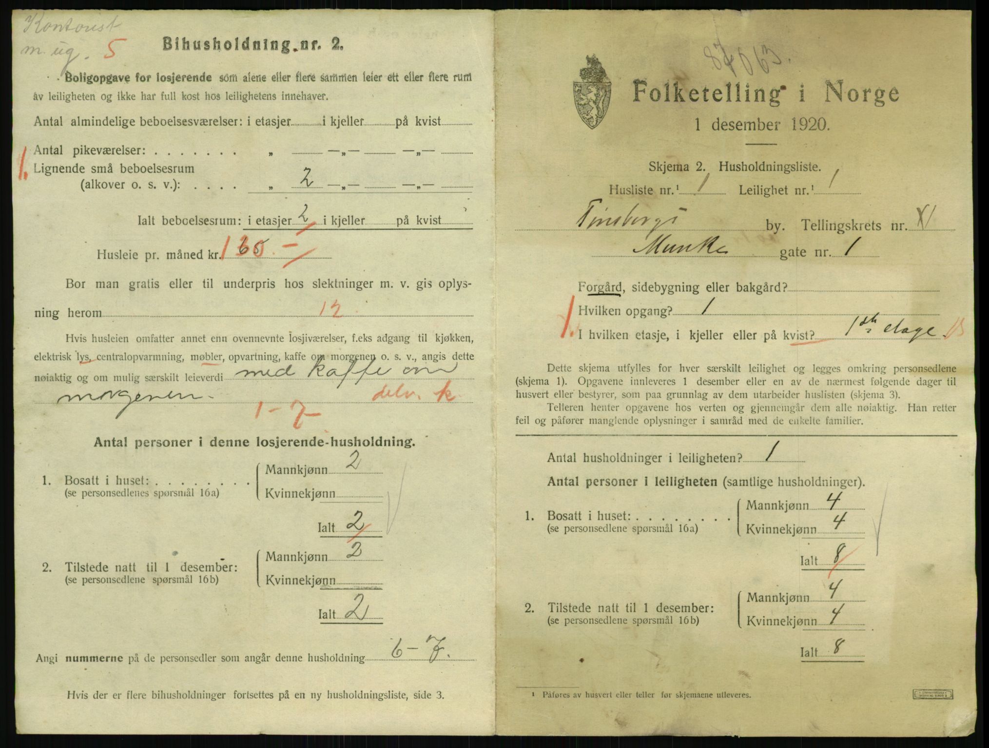 SAKO, 1920 census for Tønsberg, 1920, p. 4957