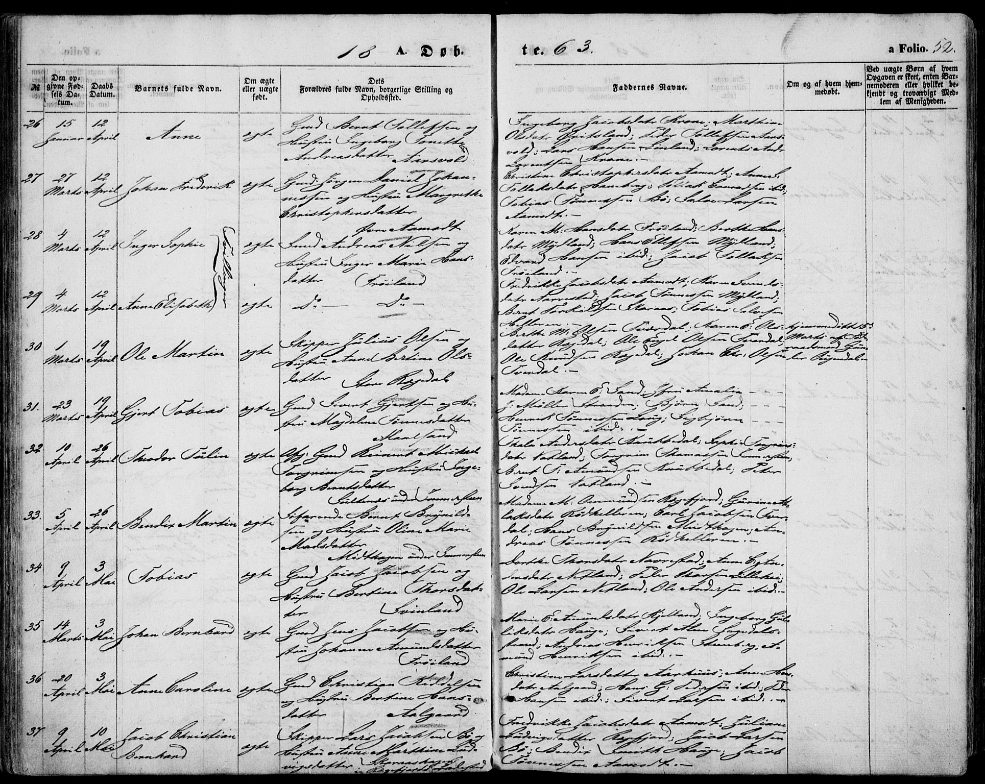 Sokndal sokneprestkontor, AV/SAST-A-101808: Parish register (official) no. A 9, 1857-1874, p. 52