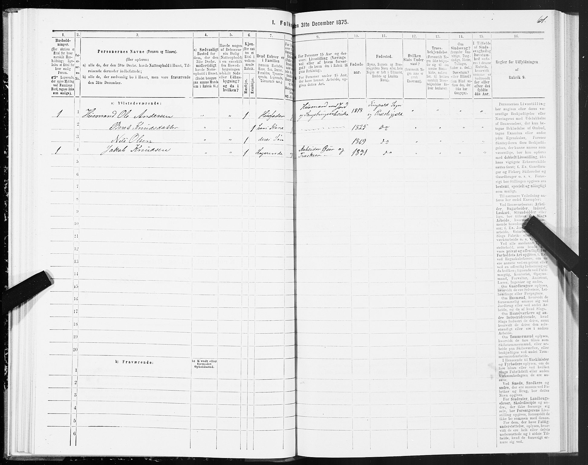 SAT, 1875 census for 1560P Tingvoll, 1875, p. 3061