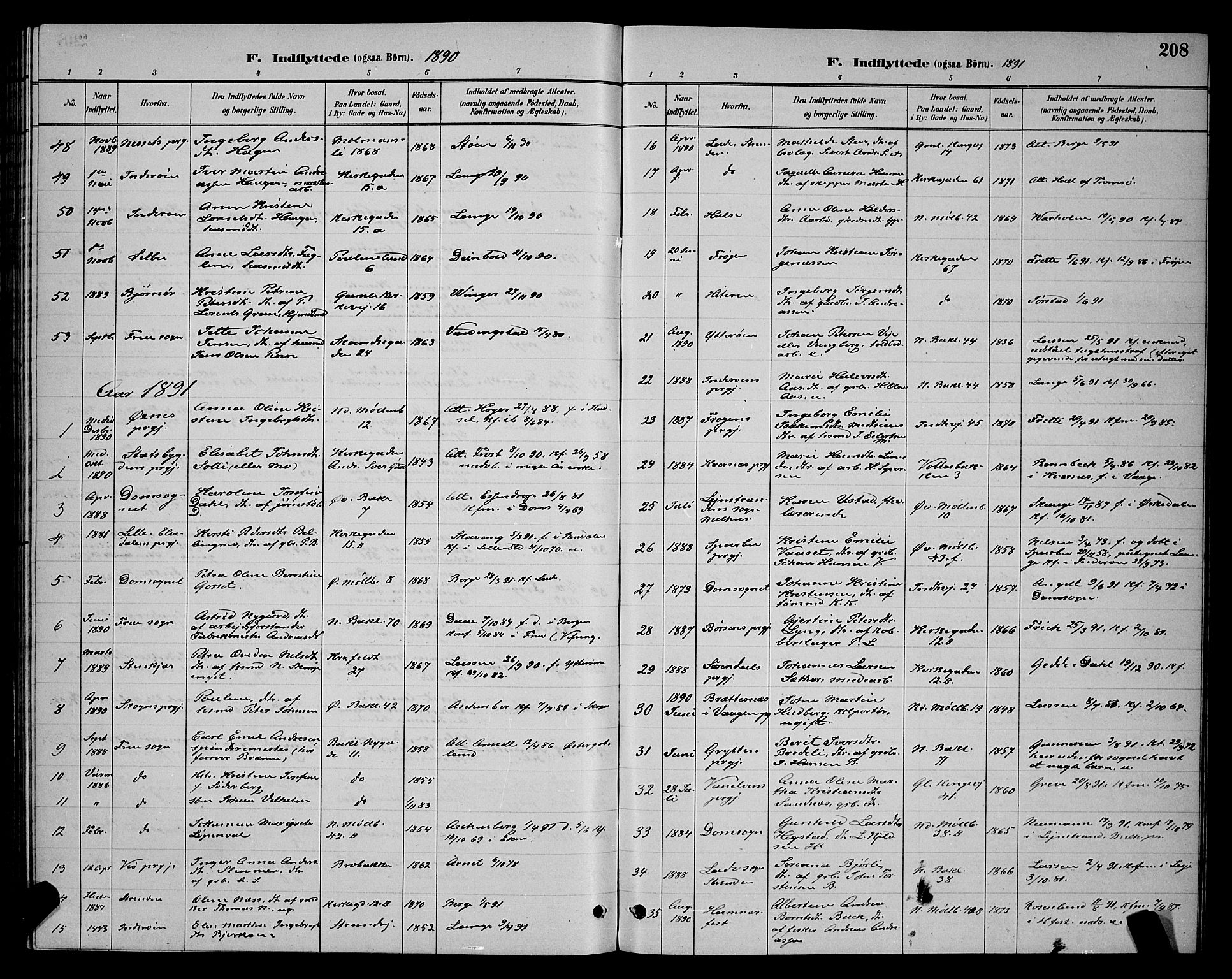 Ministerialprotokoller, klokkerbøker og fødselsregistre - Sør-Trøndelag, SAT/A-1456/604/L0223: Parish register (copy) no. 604C06, 1886-1897, p. 208
