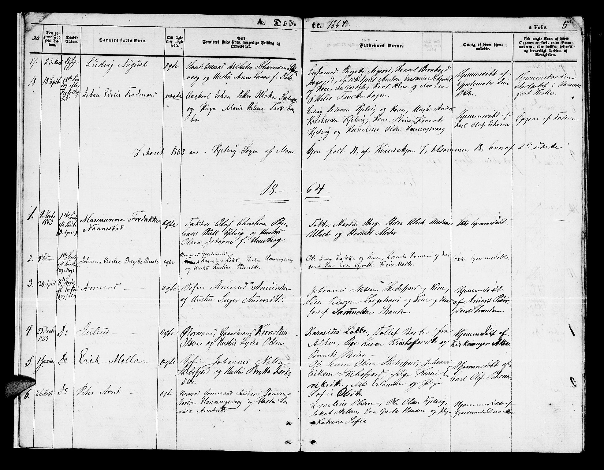Måsøy sokneprestkontor, SATØ/S-1348/H/Hb/L0003klokker: Parish register (copy) no. 3, 1861-1886, p. 5