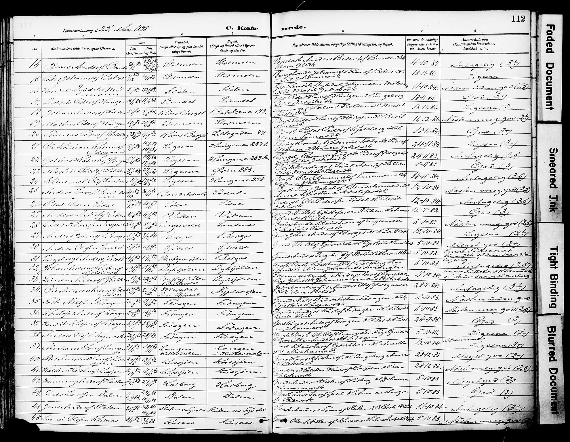 Ministerialprotokoller, klokkerbøker og fødselsregistre - Sør-Trøndelag, SAT/A-1456/681/L0935: Parish register (official) no. 681A13, 1890-1898, p. 112