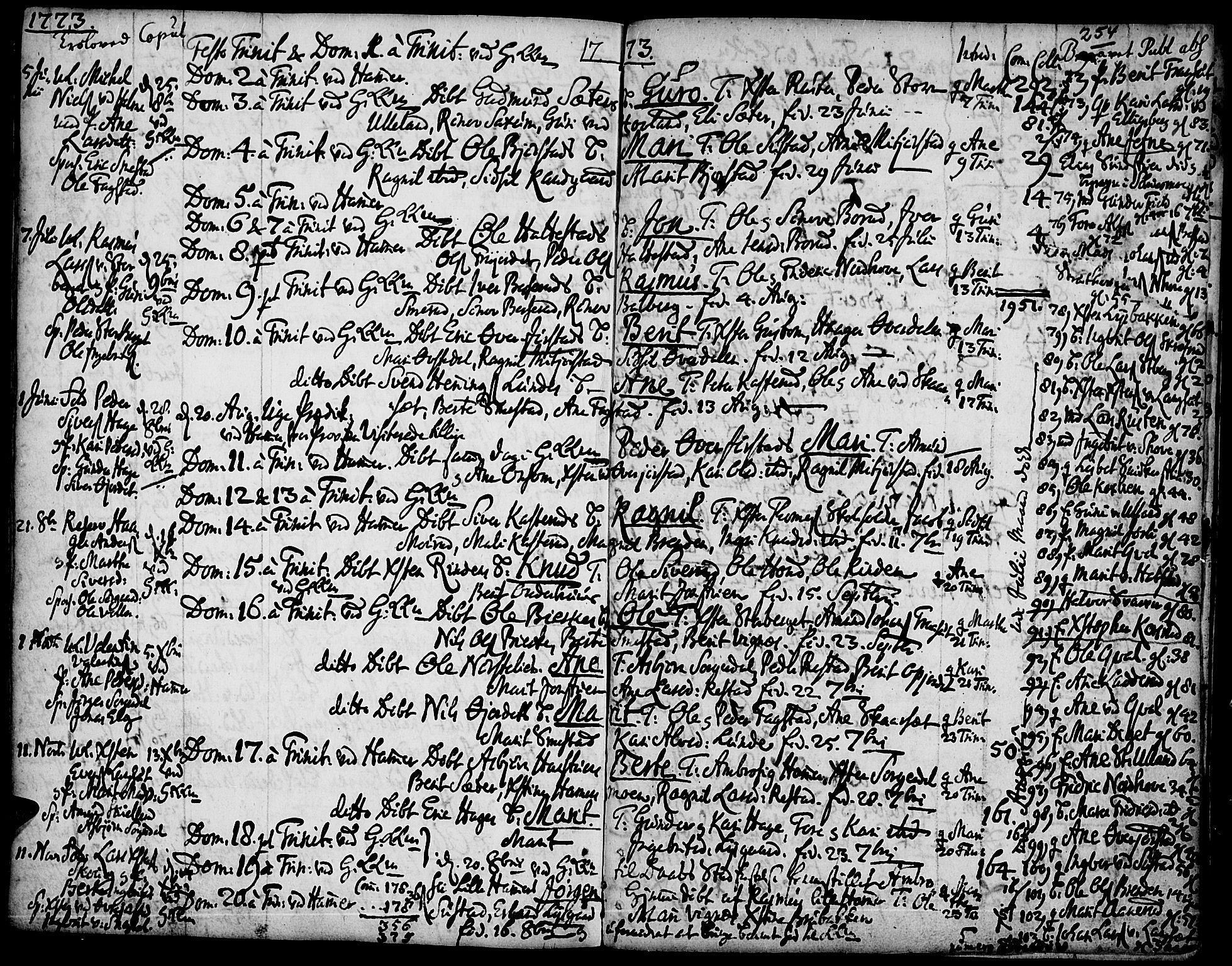 Fåberg prestekontor, AV/SAH-PREST-086/H/Ha/Haa/L0001: Parish register (official) no. 1, 1727-1775, p. 254