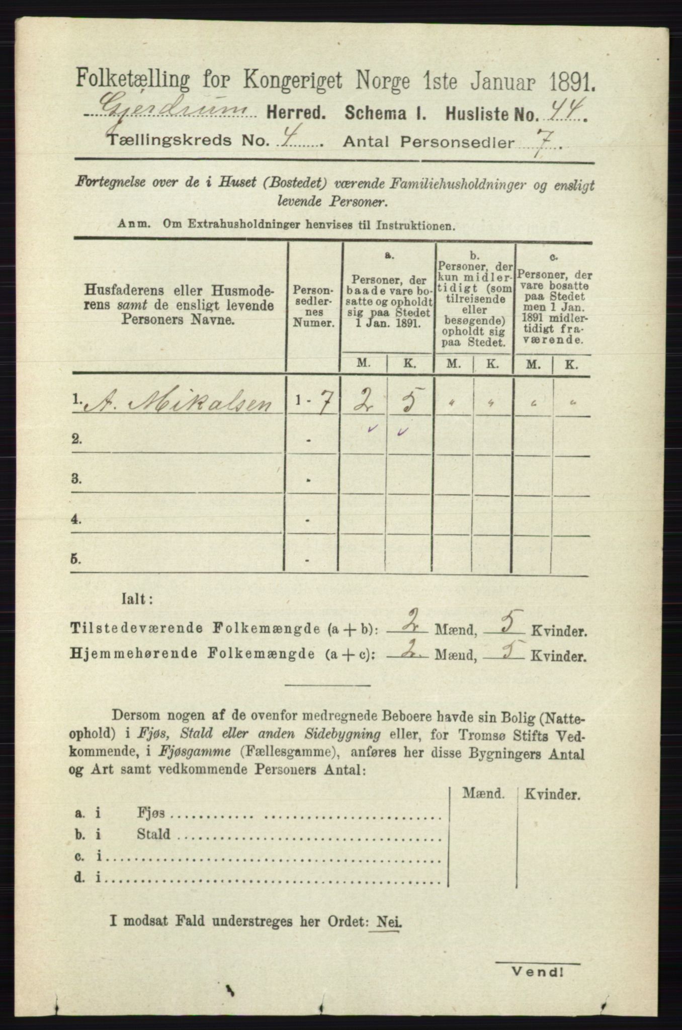 RA, 1891 census for 0234 Gjerdrum, 1891, p. 1793