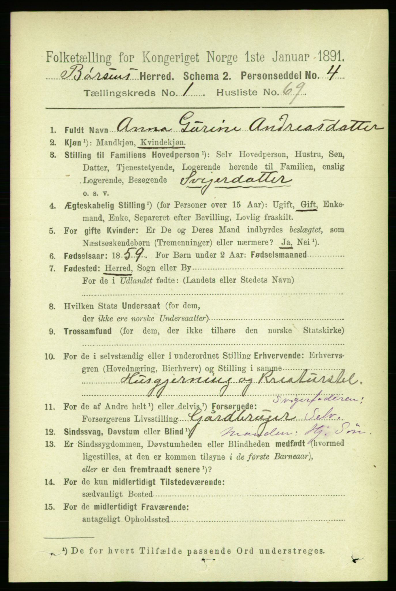 RA, 1891 census for 1658 Børsa, 1891, p. 448