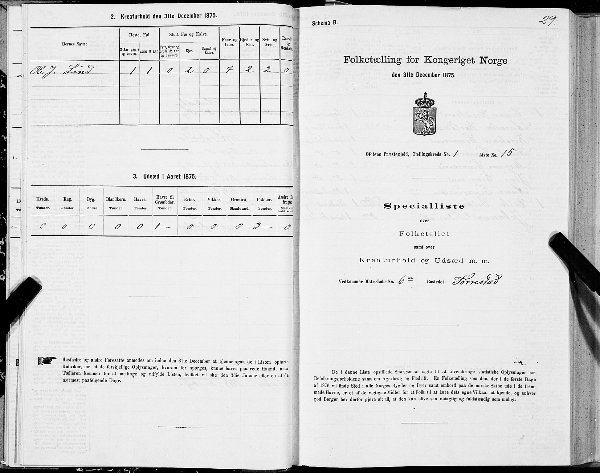 SAT, 1875 census for 1853P Ofoten, 1875, p. 1029