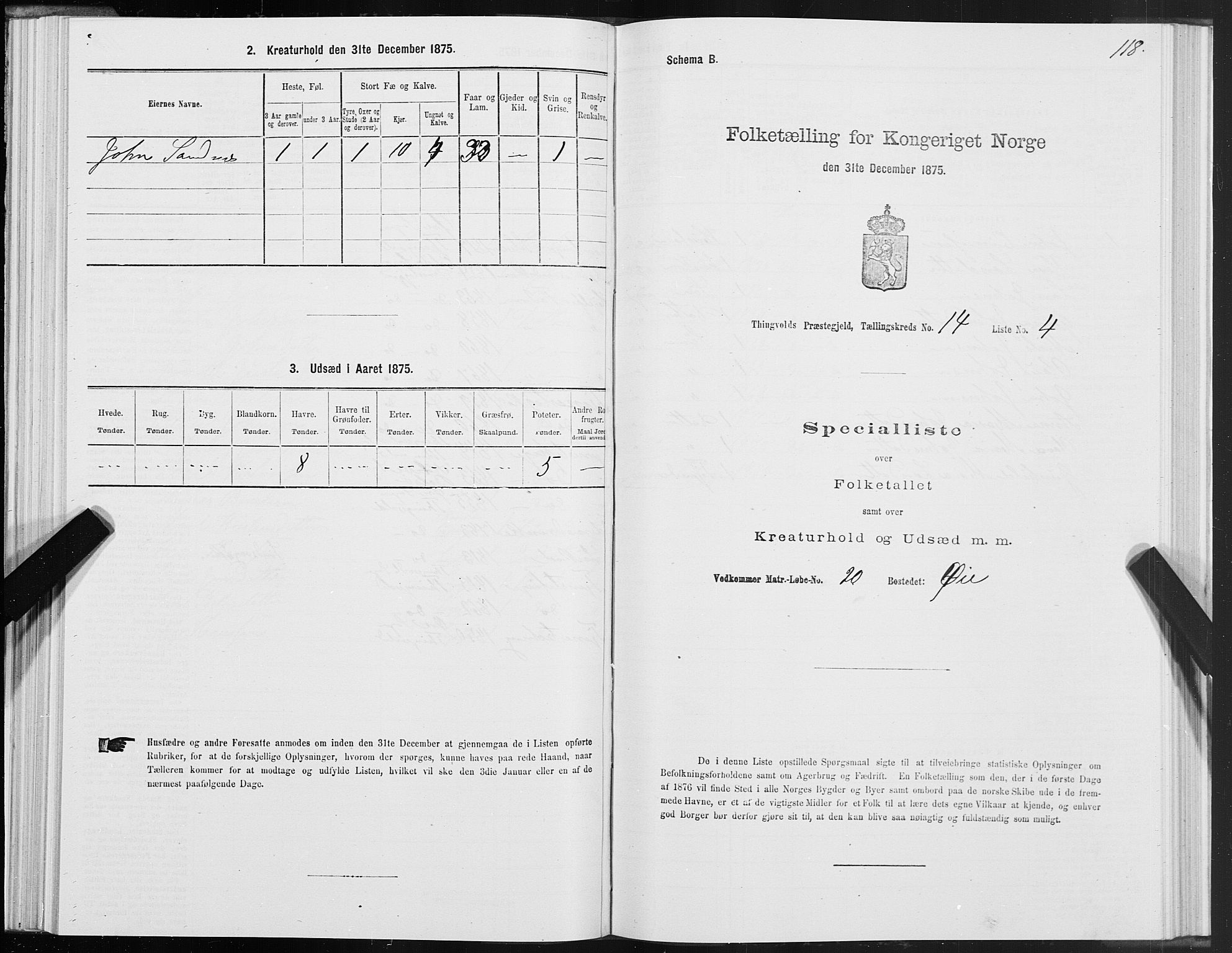 SAT, 1875 census for 1560P Tingvoll, 1875, p. 5118