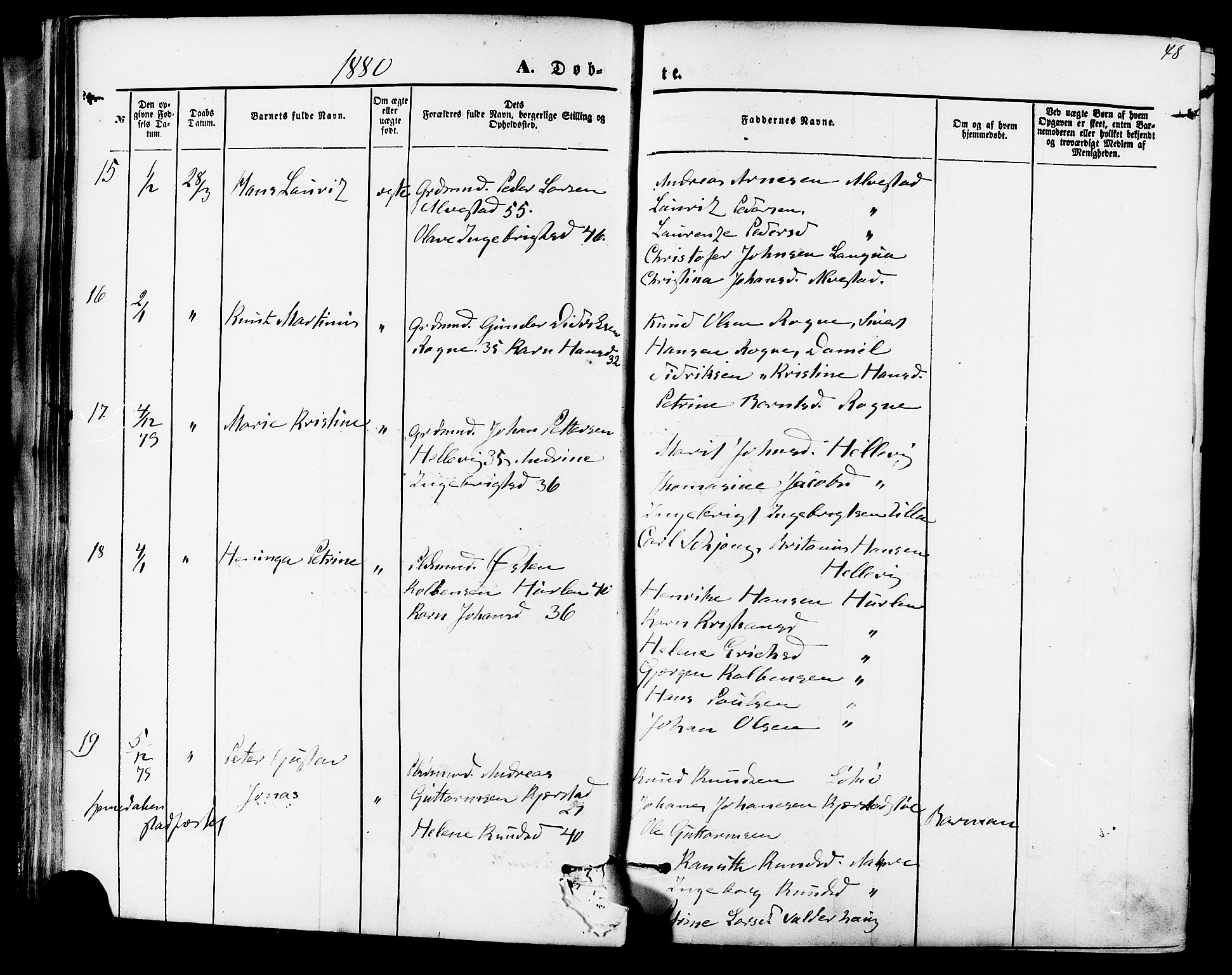 Ministerialprotokoller, klokkerbøker og fødselsregistre - Møre og Romsdal, AV/SAT-A-1454/536/L0500: Parish register (official) no. 536A09, 1876-1889, p. 48