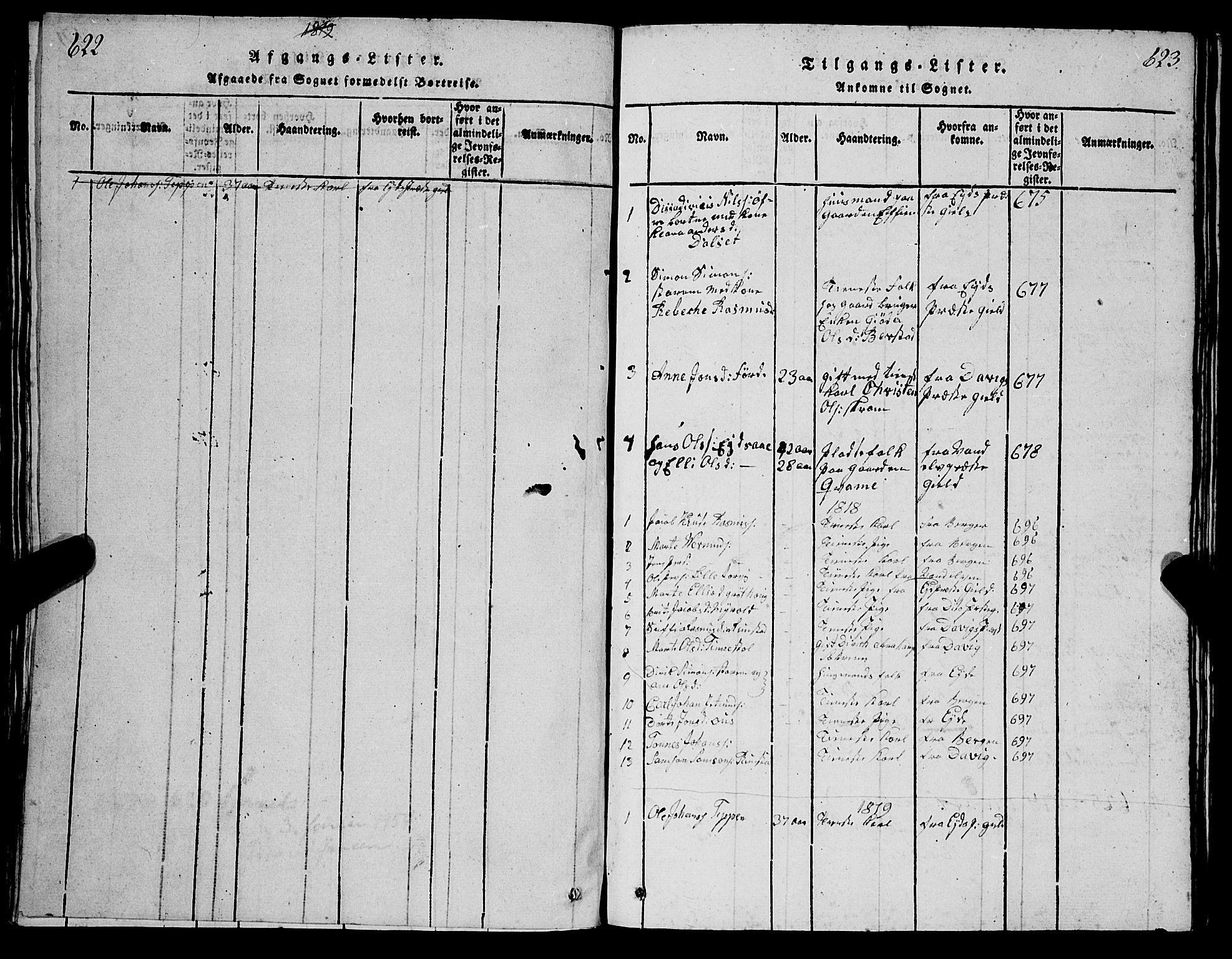 Selje sokneprestembete, SAB/A-99938/H/Ha/Hab/Haba: Parish register (copy) no. A 1, 1816-1828, p. 623