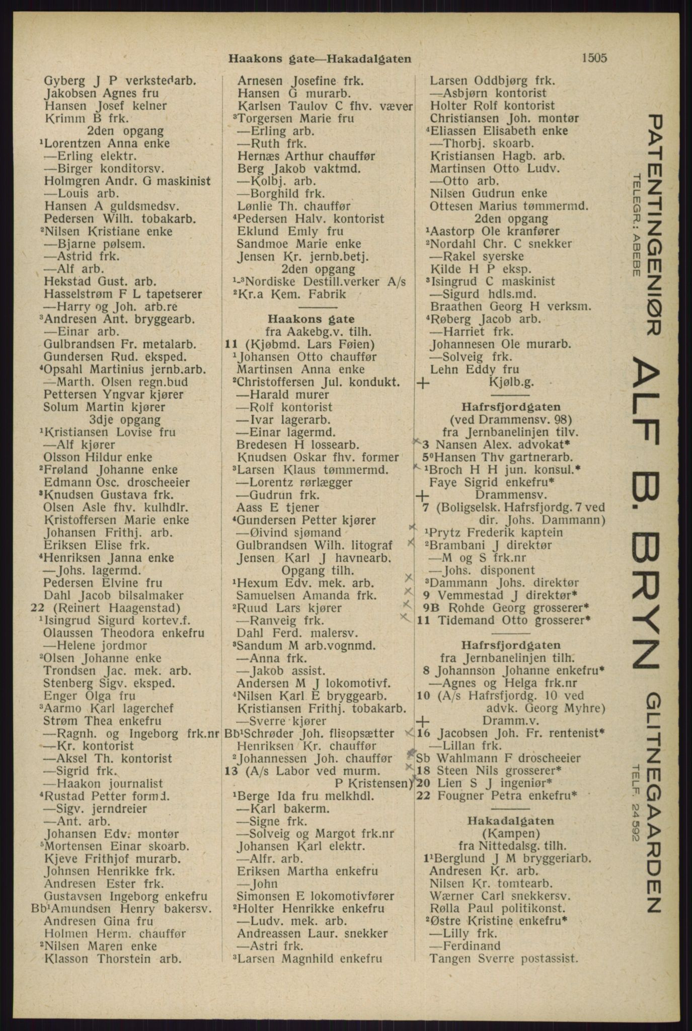 Kristiania/Oslo adressebok, PUBL/-, 1929, p. 1505