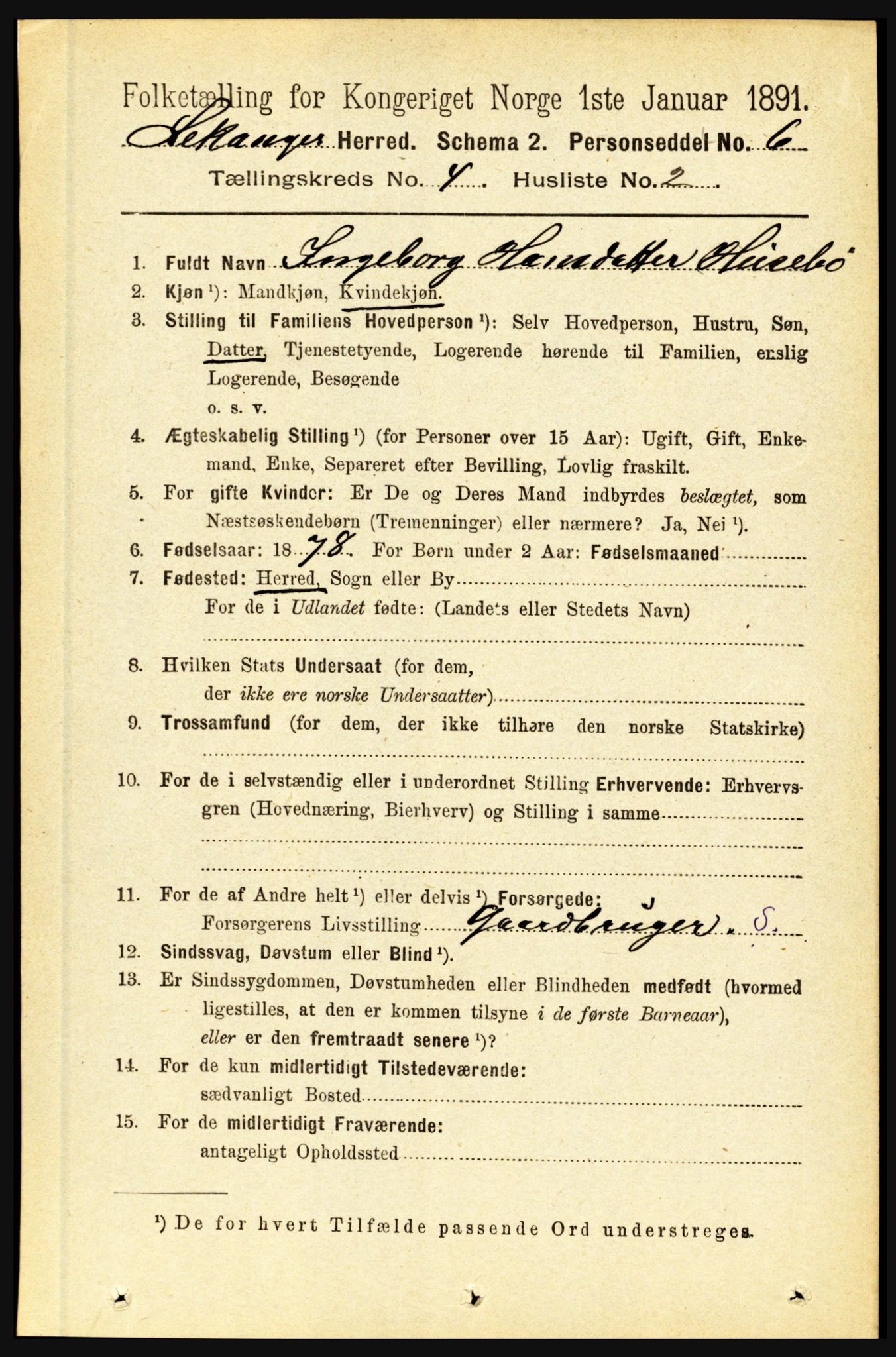 RA, 1891 census for 1419 Leikanger, 1891, p. 573