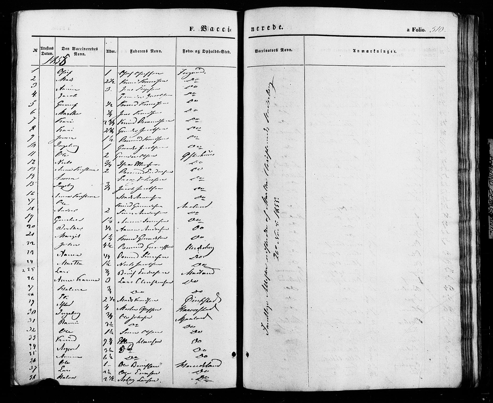 Åseral sokneprestkontor, SAK/1111-0051/F/Fa/L0002: Parish register (official) no. A 2, 1854-1884, p. 510