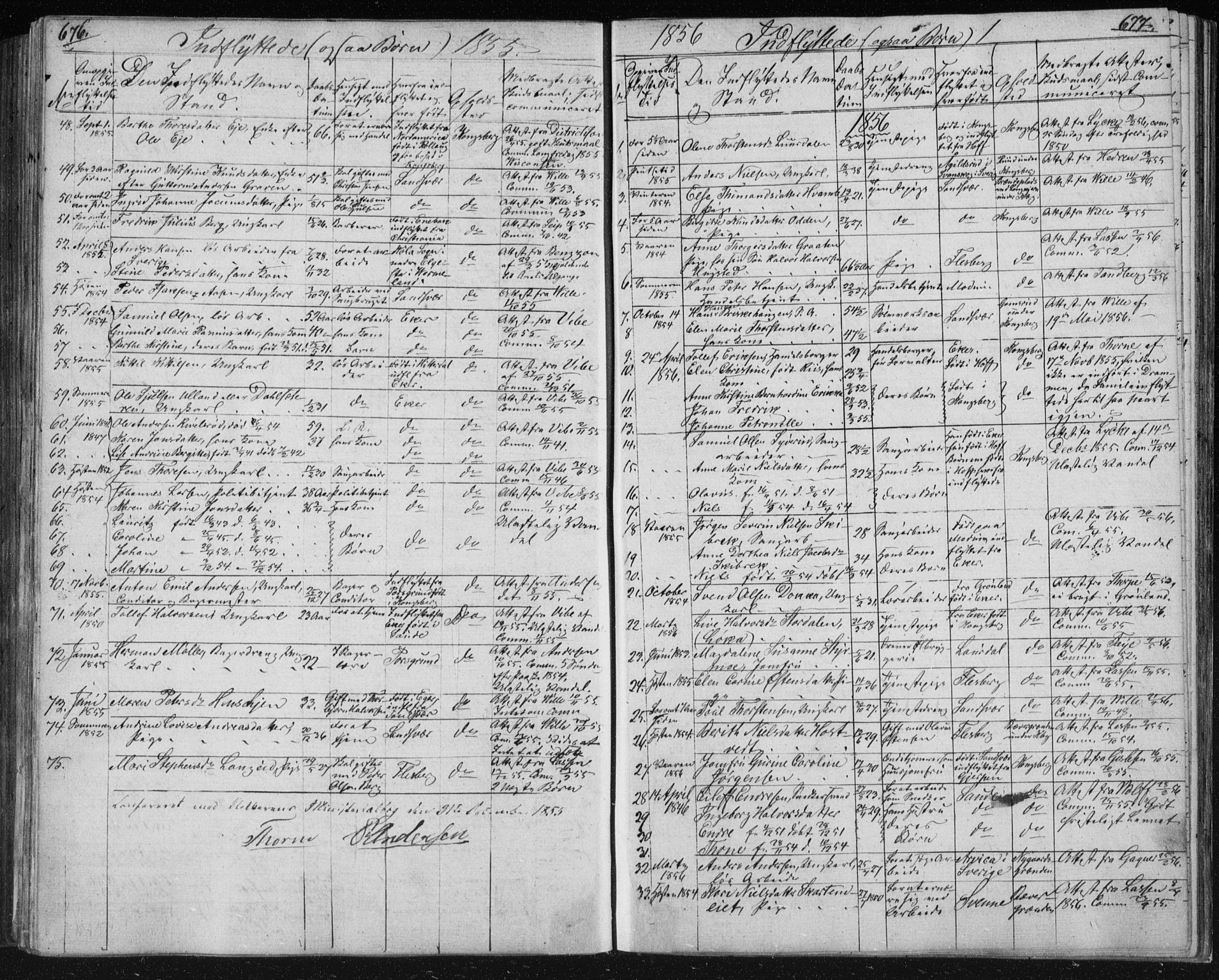 Kongsberg kirkebøker, SAKO/A-22/F/Fa/L0009: Parish register (official) no. I 9, 1839-1858, p. 676-677