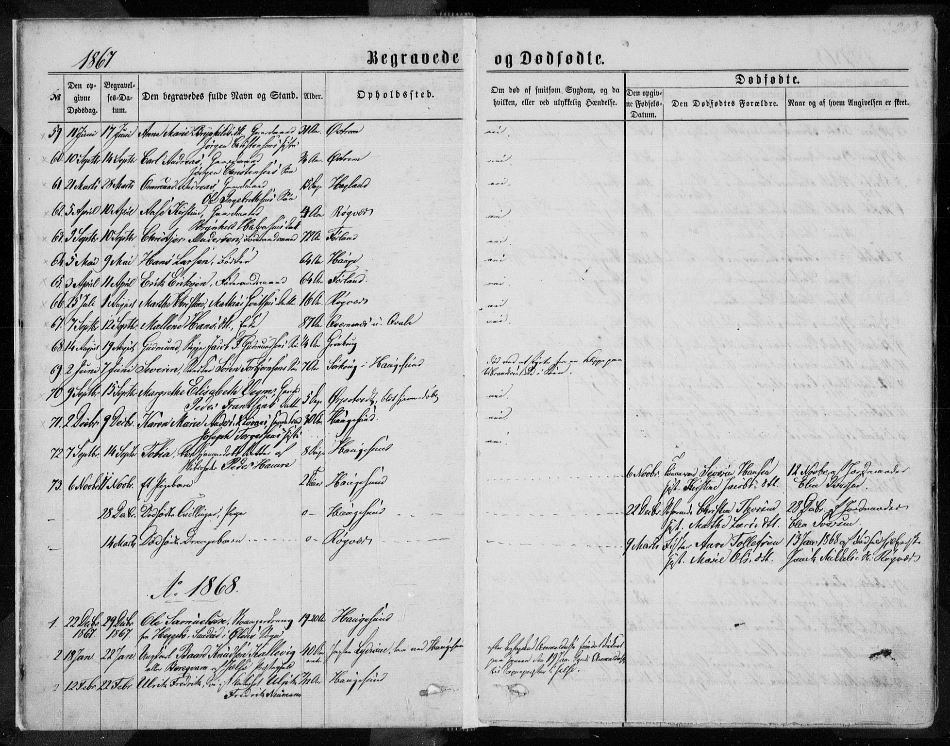 Torvastad sokneprestkontor, AV/SAST-A -101857/H/Ha/Haa/L0013: Parish register (official) no. A 12.2, 1867-1877