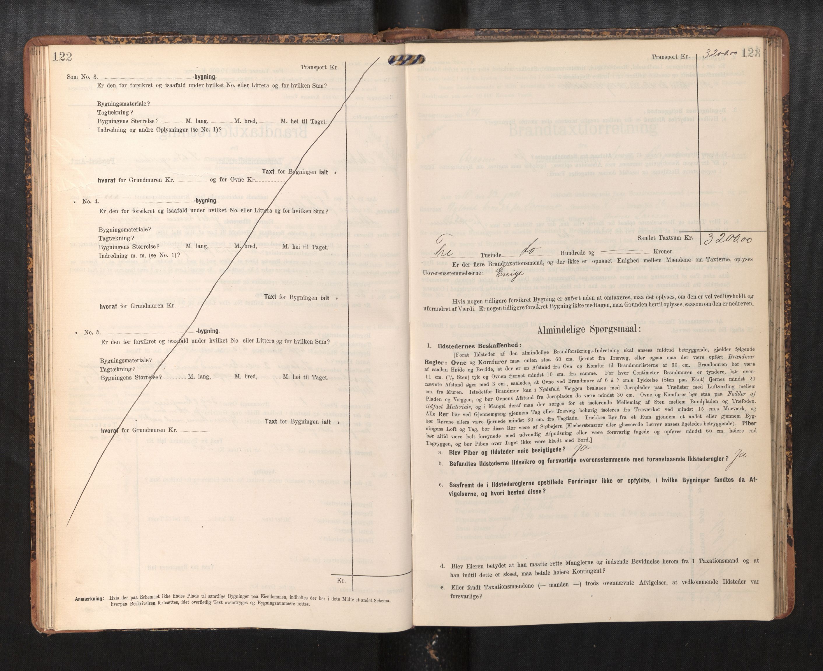 Lensmannen i Askøy, AV/SAB-A-31001/0012/L0005: Branntakstprotokoll, skjematakst, 1907-1915, p. 122-123