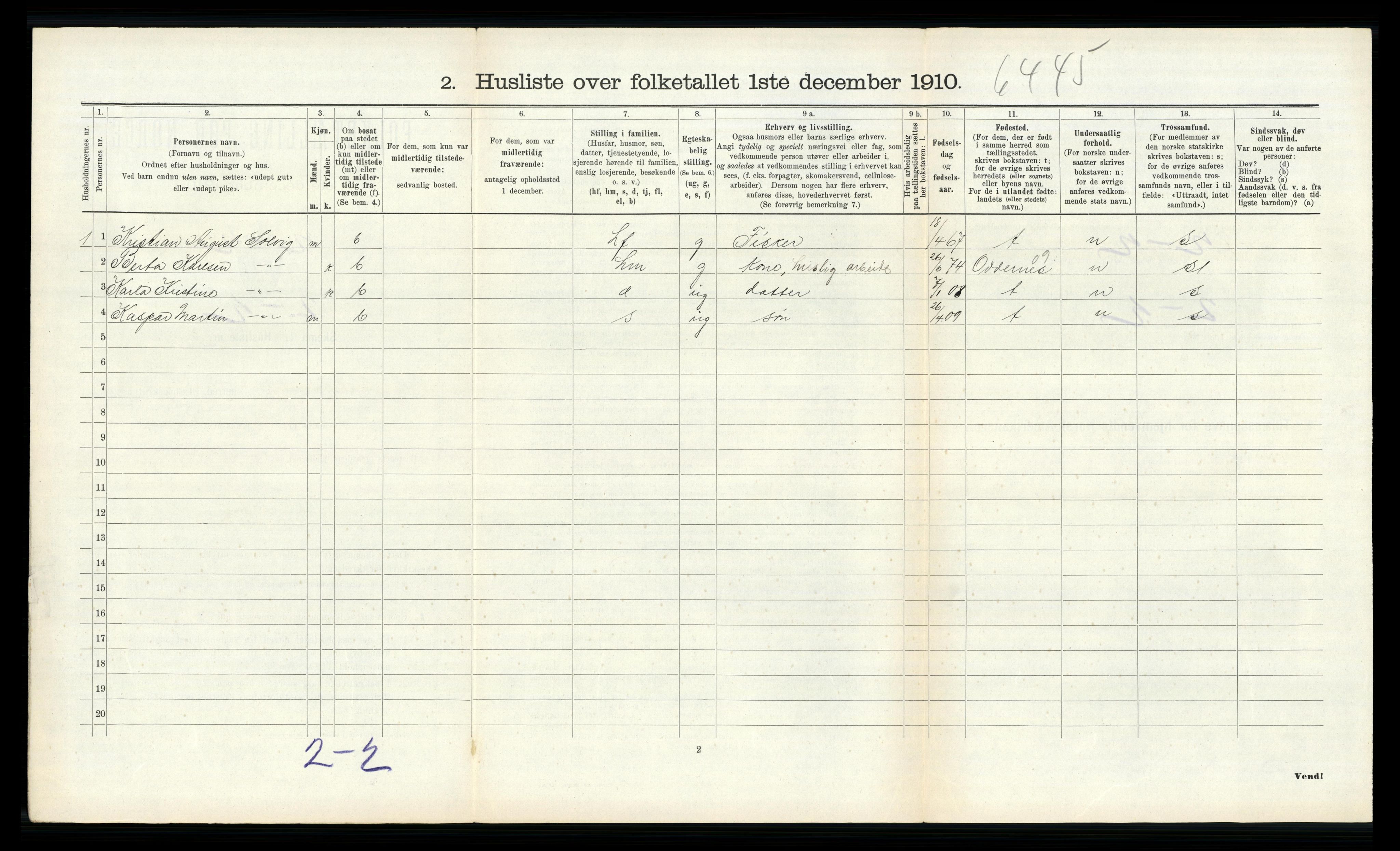 RA, 1910 census for Randesund, 1910, p. 189