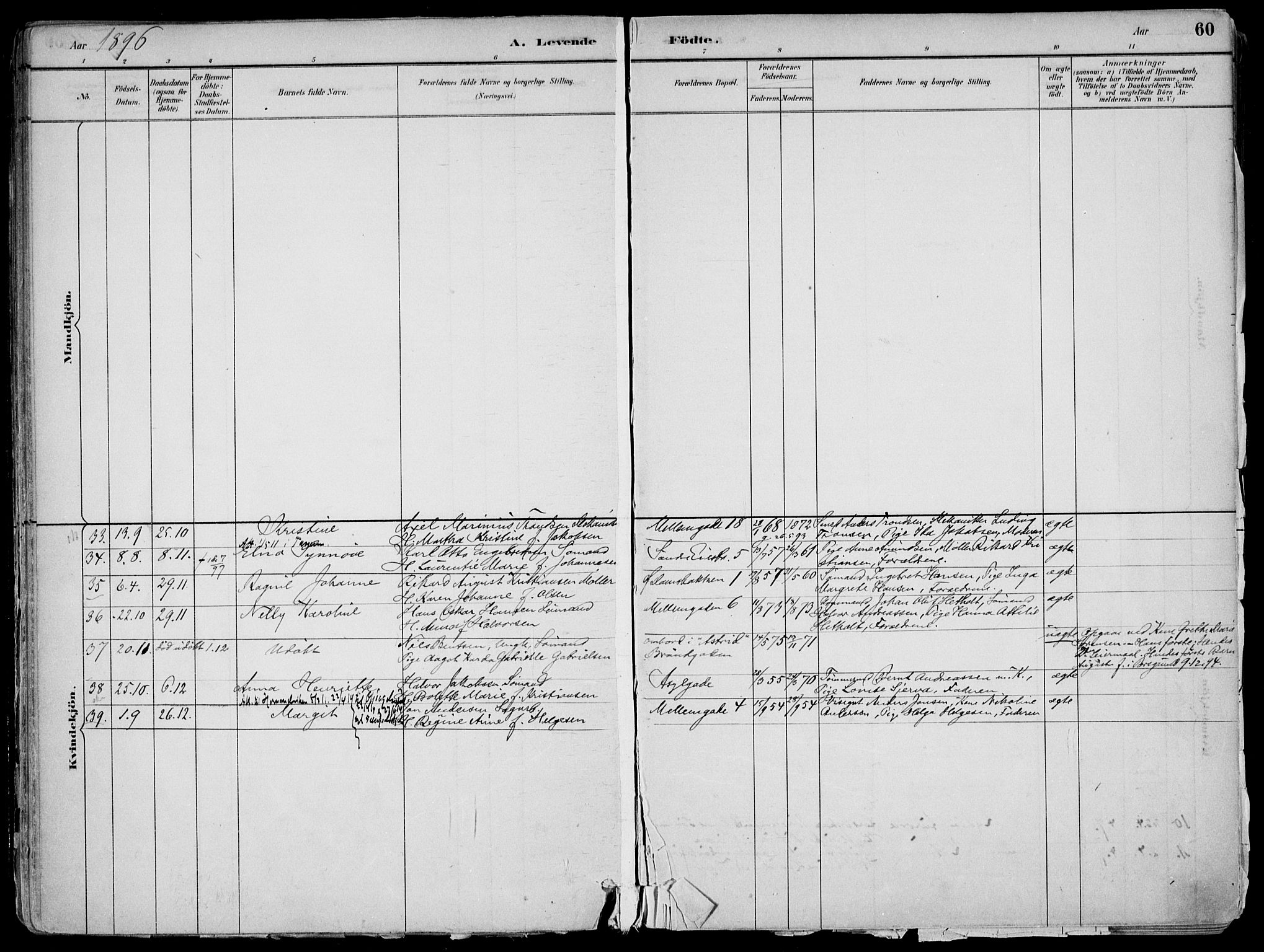 Larvik kirkebøker, AV/SAKO-A-352/F/Fb/L0004: Parish register (official) no. II 4, 1884-1902, p. 60