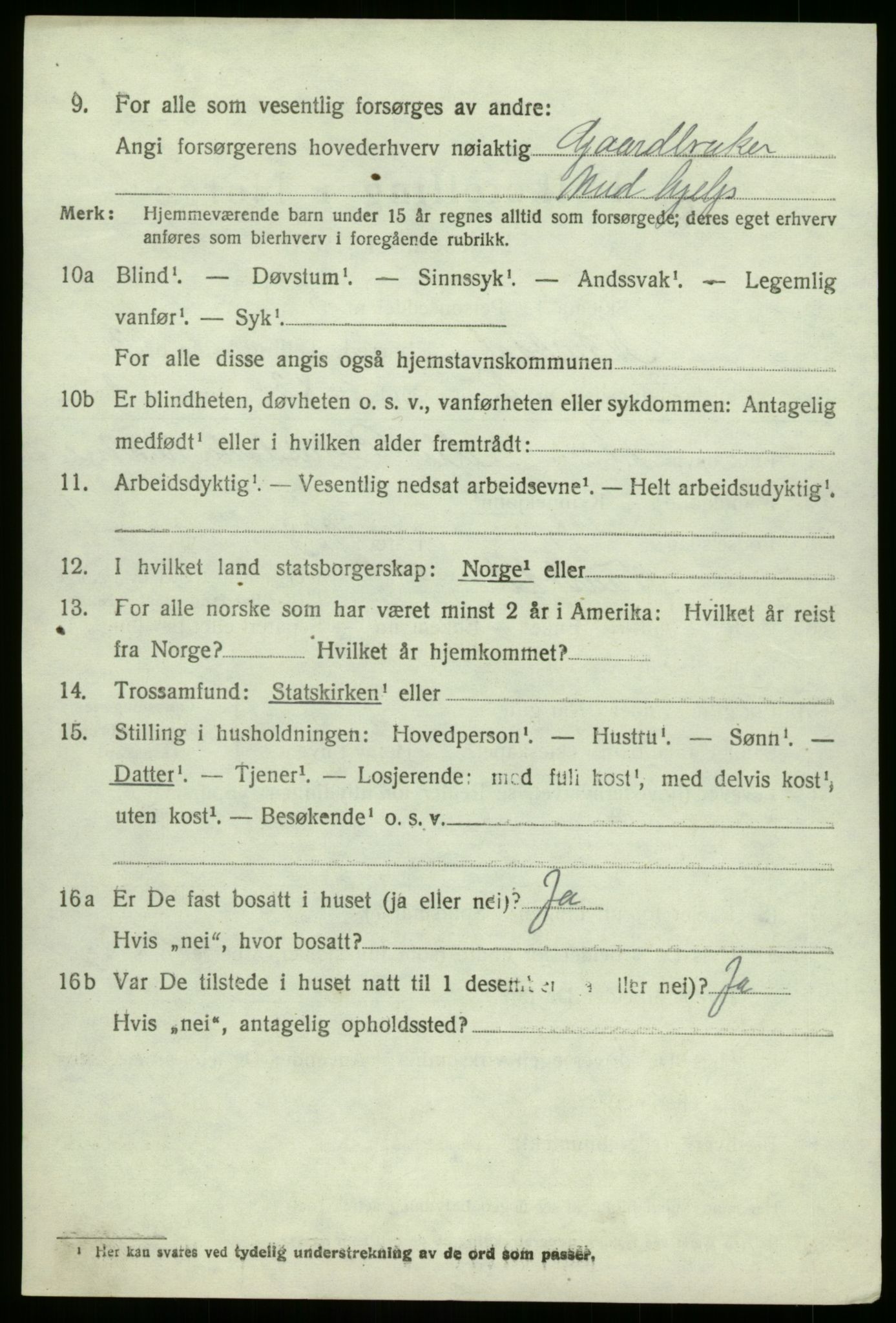 SAB, 1920 census for Naustdal, 1920, p. 1724