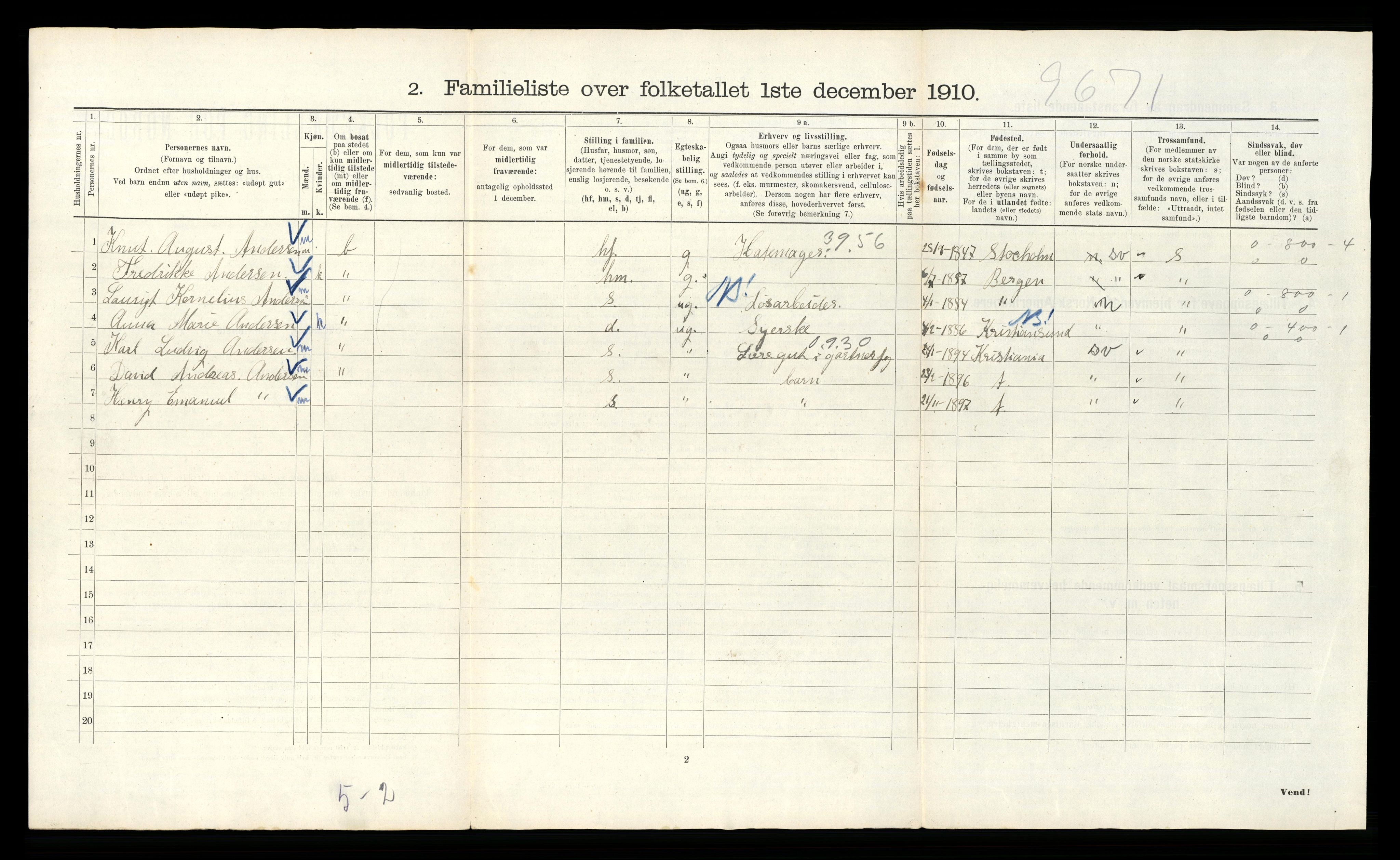 RA, 1910 census for Kristiania, 1910, p. 91020