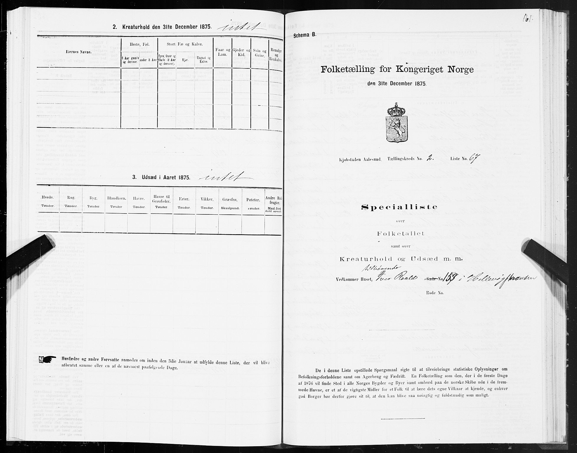 SAT, 1875 census for 1501P Ålesund, 1875, p. 2161