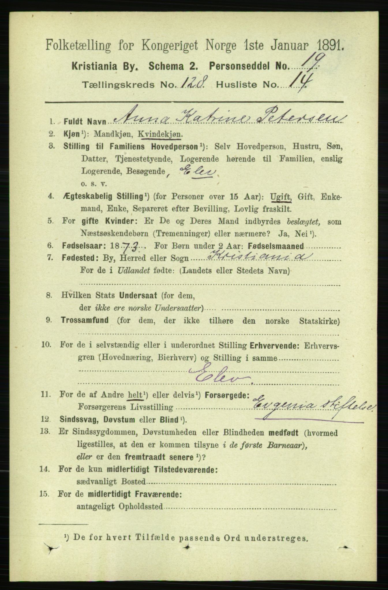 RA, 1891 census for 0301 Kristiania, 1891, p. 68923