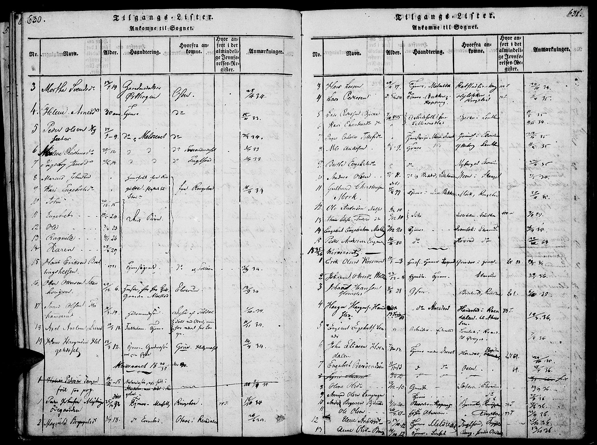 Åmot prestekontor, Hedmark, AV/SAH-PREST-056/H/Ha/Haa/L0005: Parish register (official) no. 5, 1815-1841, p. 630-631