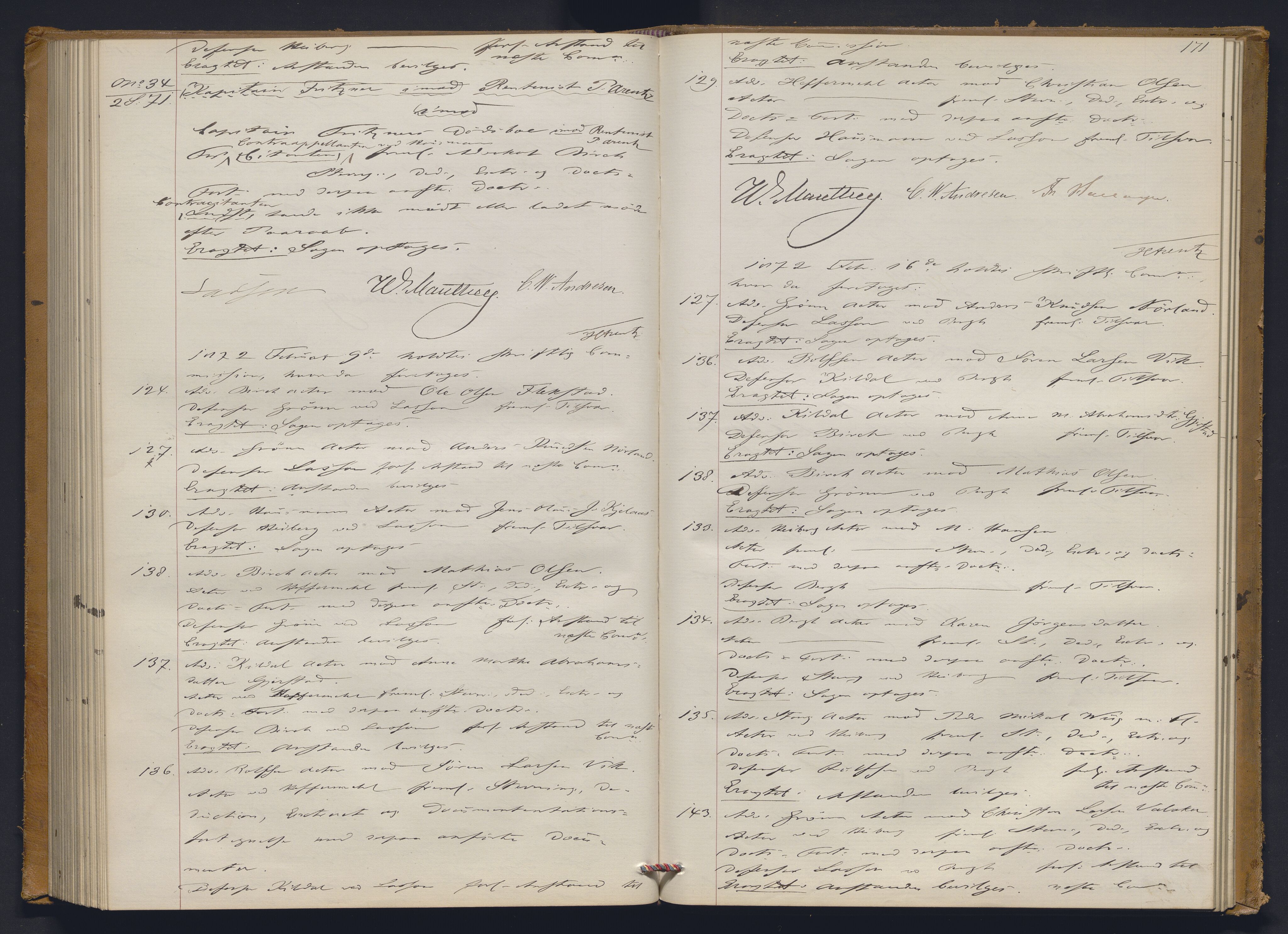 Høyesterett, AV/RA-S-1002/E/Ef/L0012: Protokoll over saker som gikk til skriftlig behandling, 1867-1873, p. 170b-171a