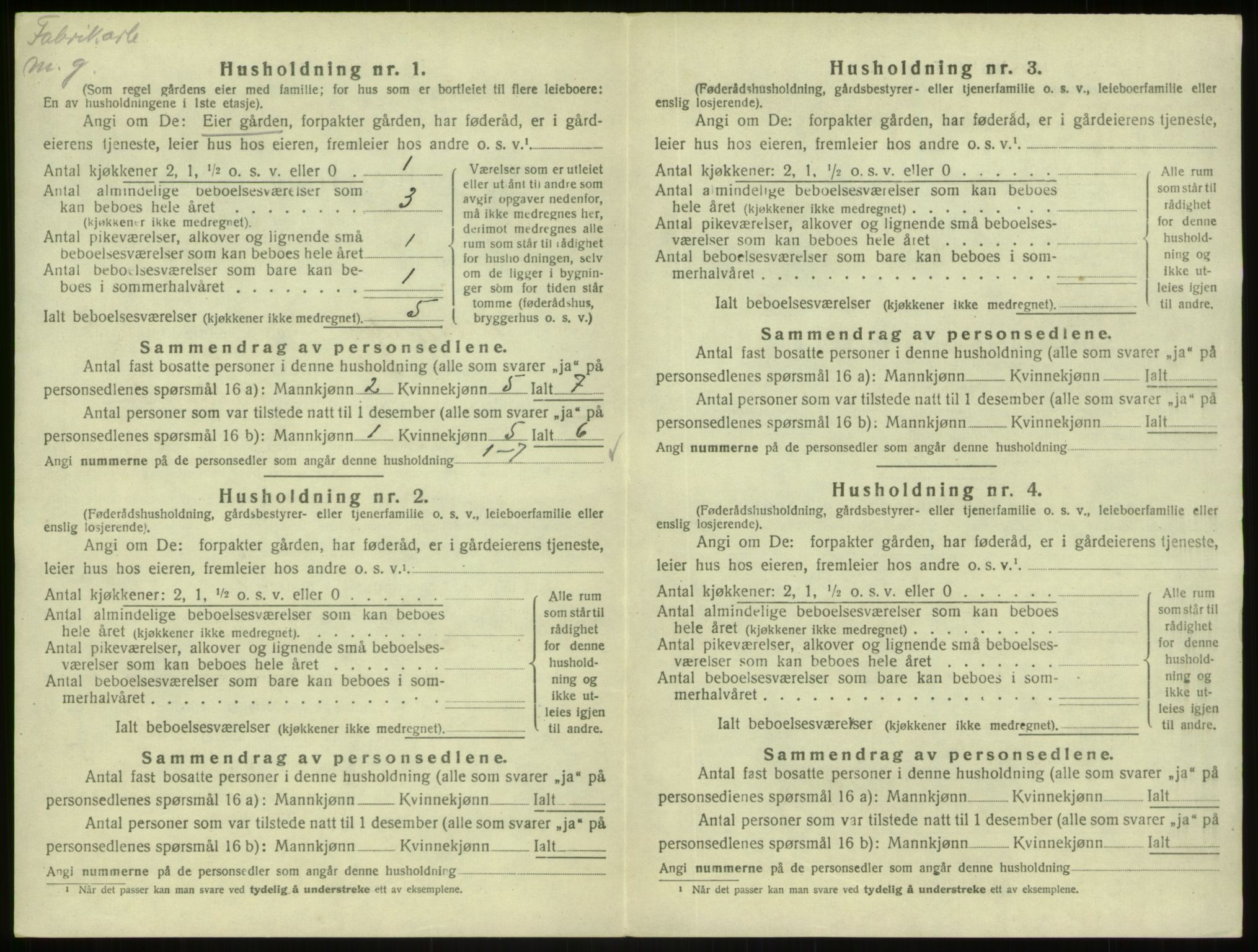 SAB, 1920 census for Masfjorden, 1920, p. 377